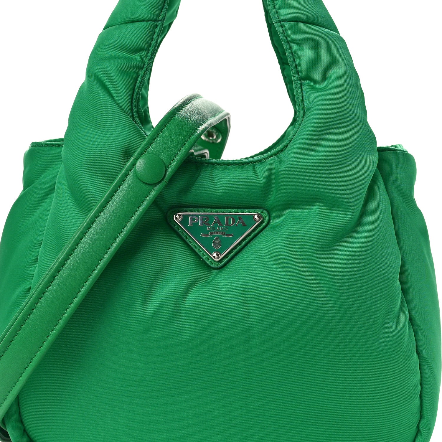 Prada Re-Nylon Soft Padded Small Double Handled Shoulder Bag Mango 7 of 9