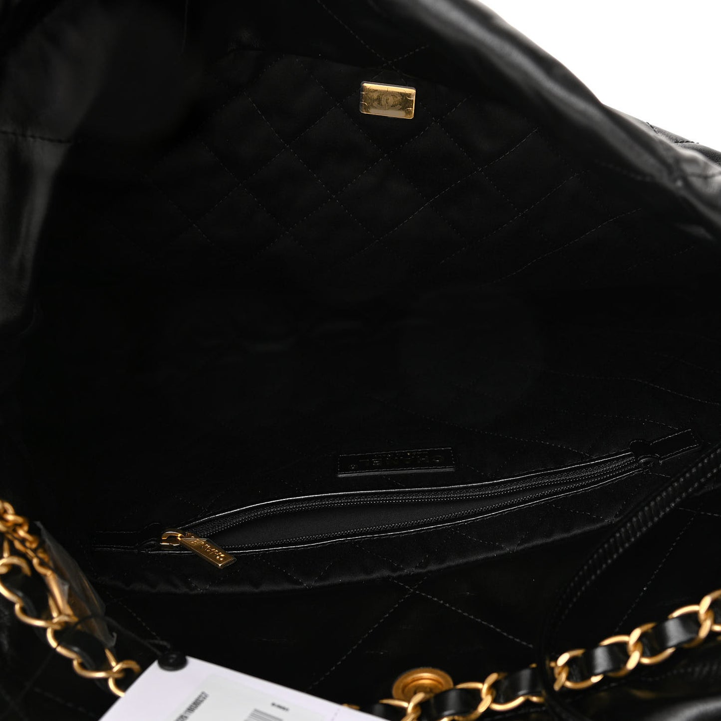 Shiny Calfskin Quilted Chanel 22 Black