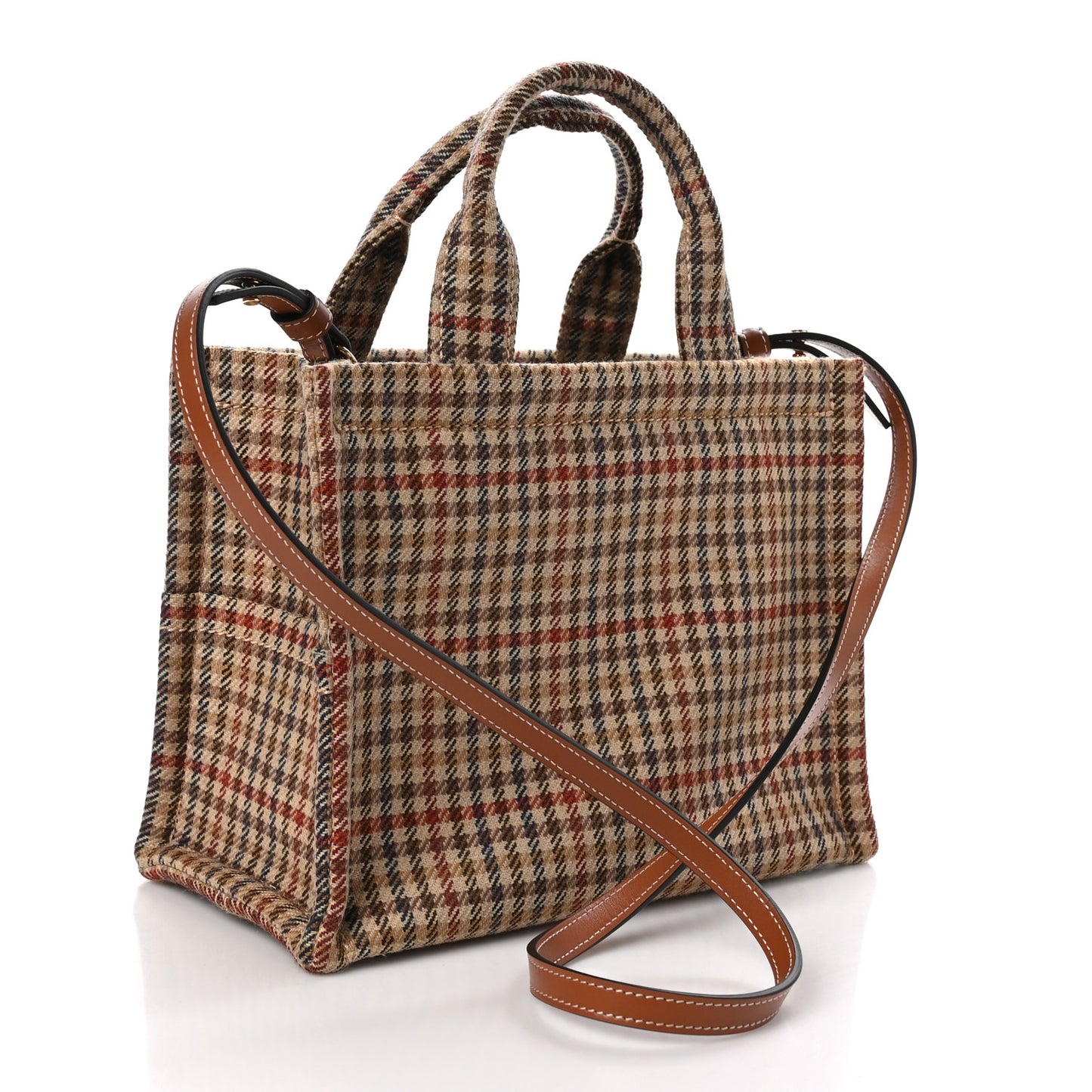 Tweed Calfskin Triomphe Small Cabas Thais Multicolor