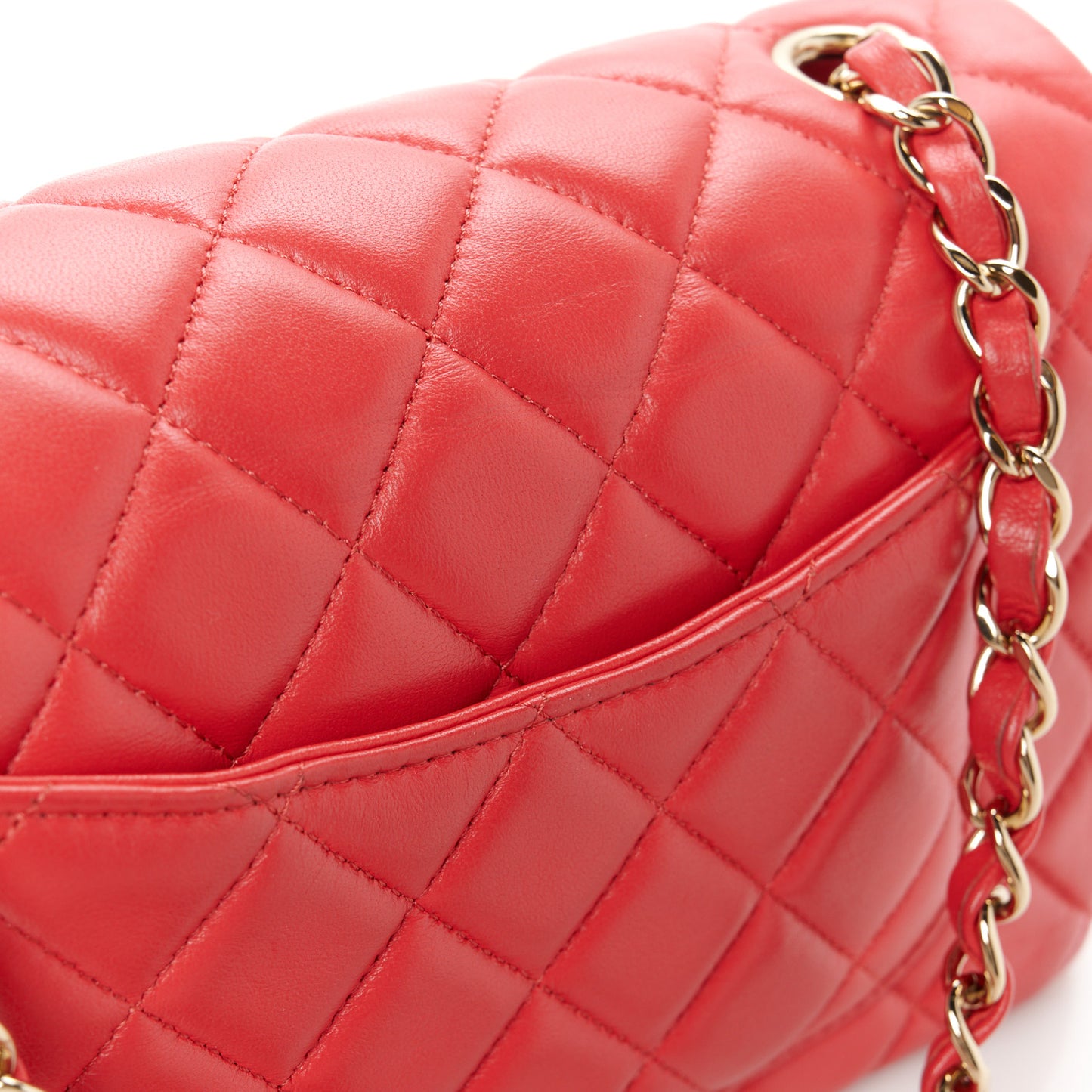 Lambskin Quilted Mini Rectangular Flap Pink