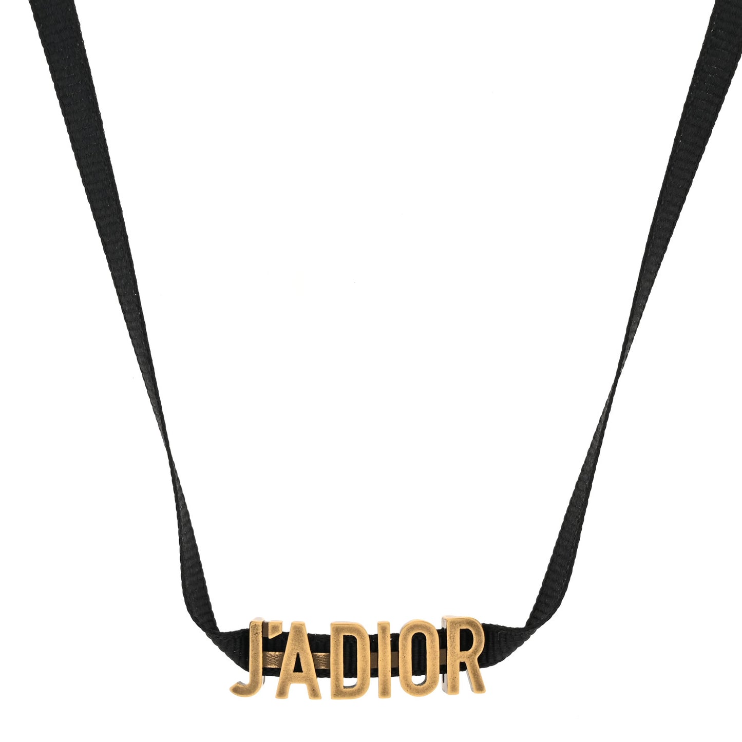 Grosgrain Ribbon J'Adior Logo Choker Necklace Black