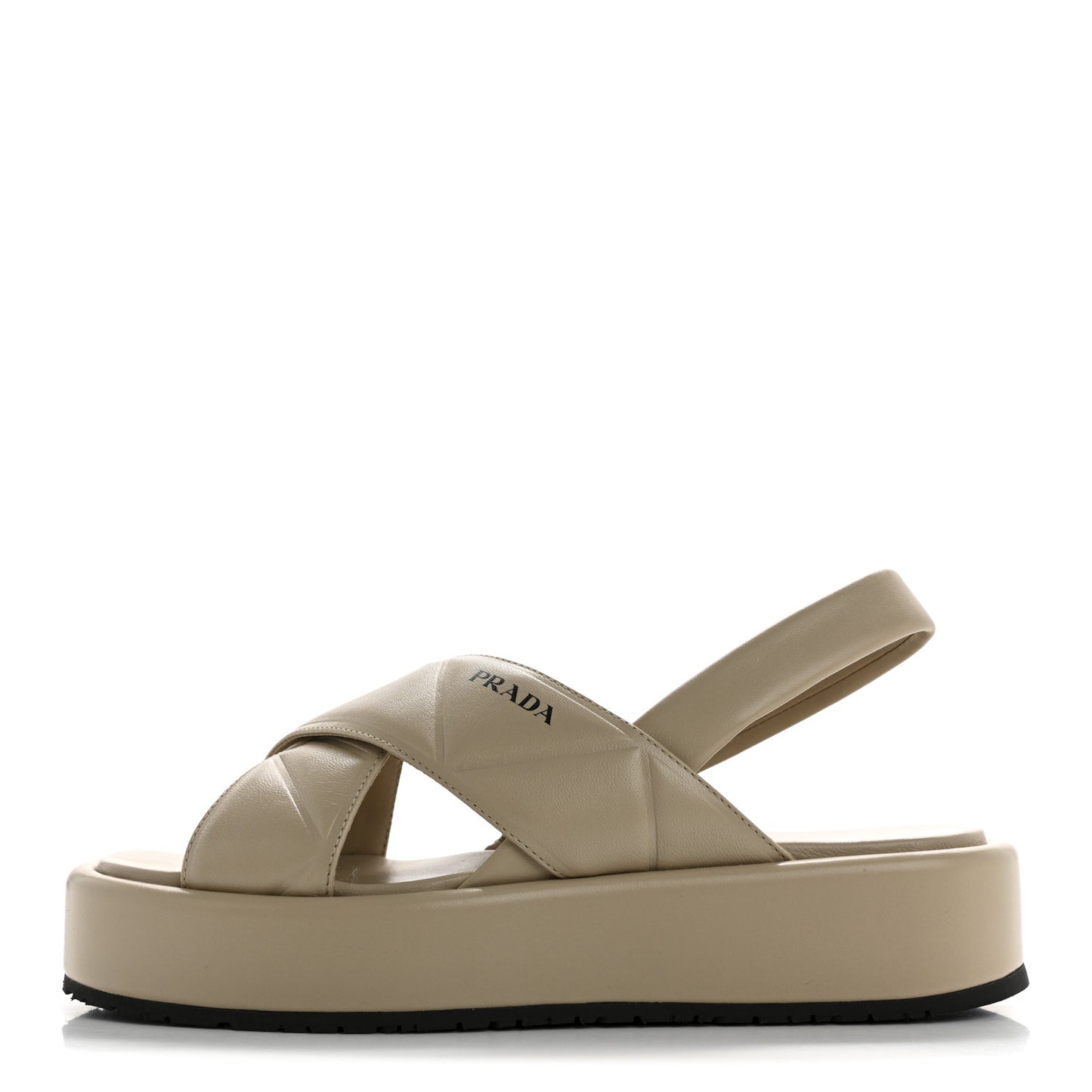 Nappa Quilted Padded Platform Slingback Sandals 37.5 Deserto