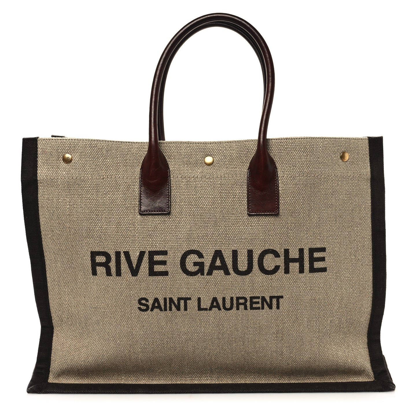 Linen Calfskin Rive Gauche Tote Natural