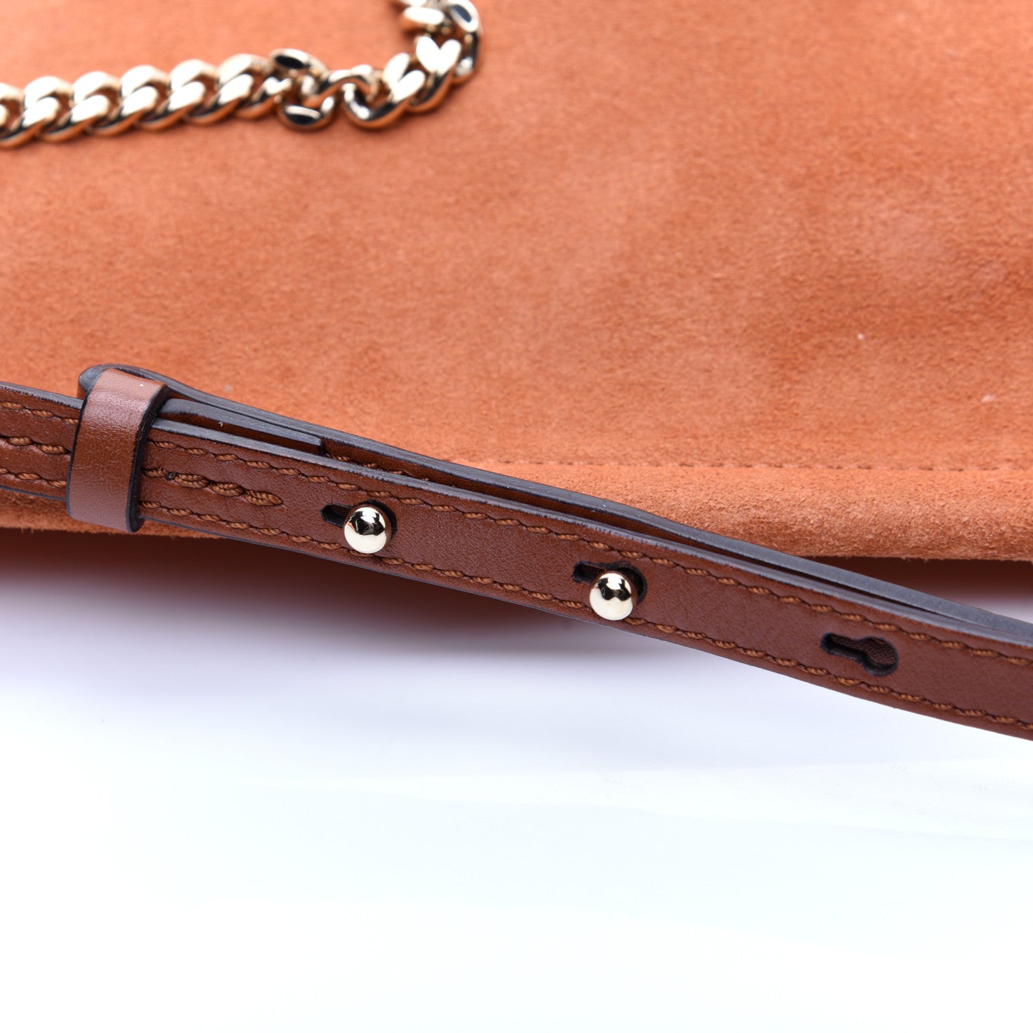 Chloe Suede Calfskin Medium Faye Shoulder Bag Tobacco 12 of 15