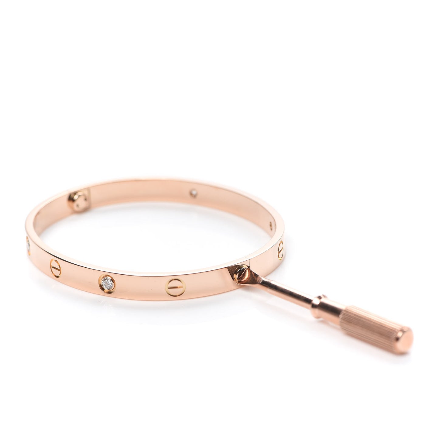 18K Pink Gold 4 Diamond LOVE Bracelet 18