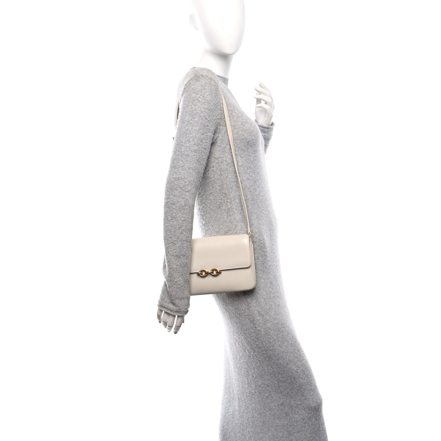 Smooth Calfskin Le Maillon Satchel Crema Soft