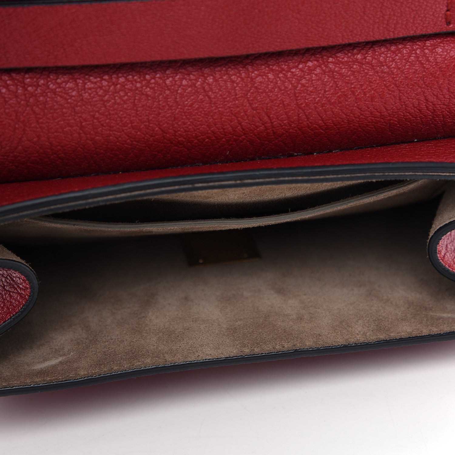 Chloe Grained Calfskin Lambskin Drew Shoulder Bag Red 8 of 12