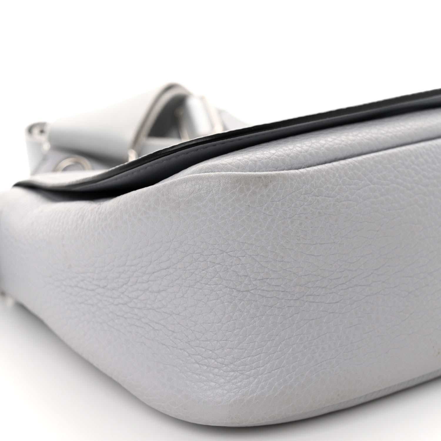Prada Vitello Daino Soft Shoulder Flap Bag Ardesia 8 of 10