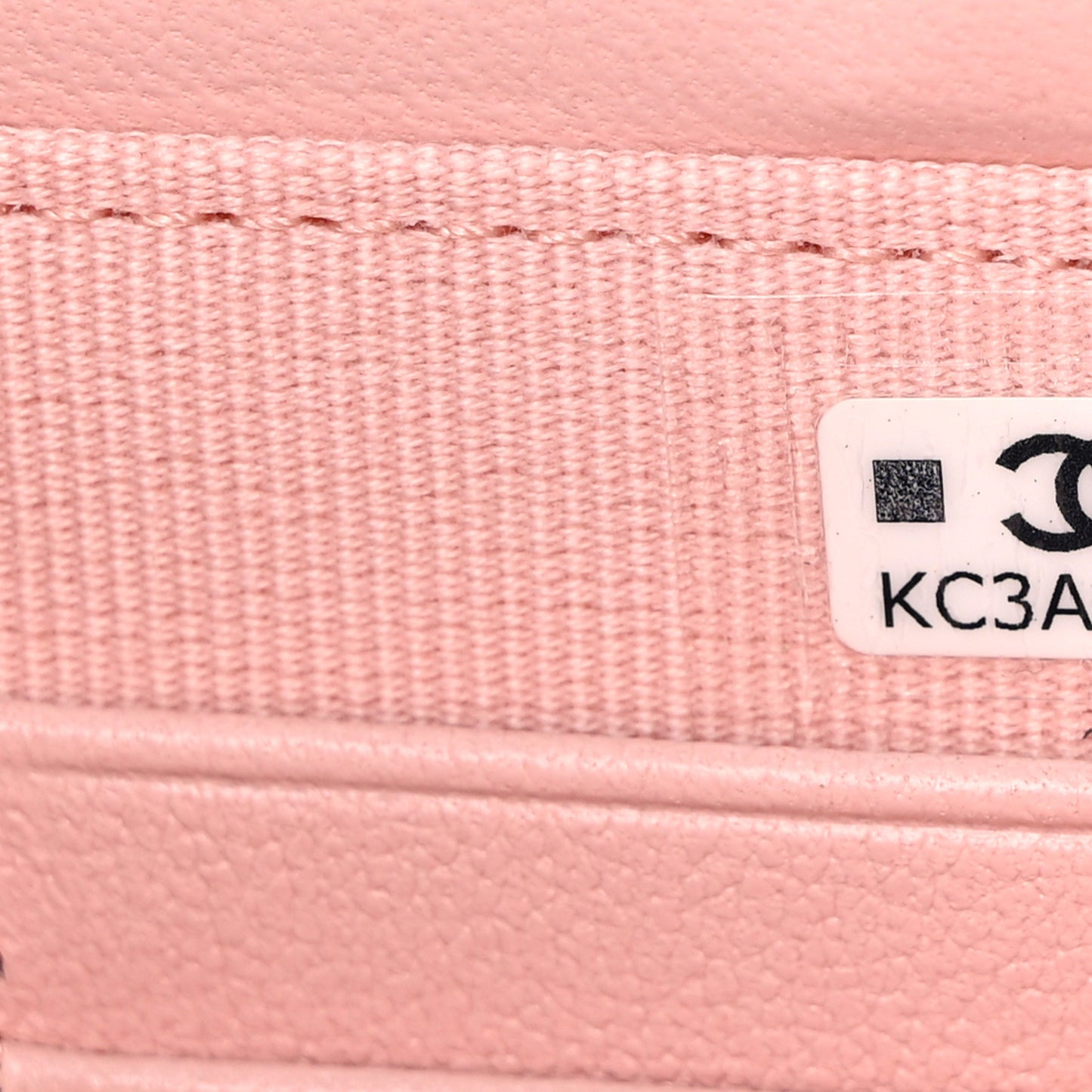 Lambskin Quilted CC Pouch Wristlet Pink