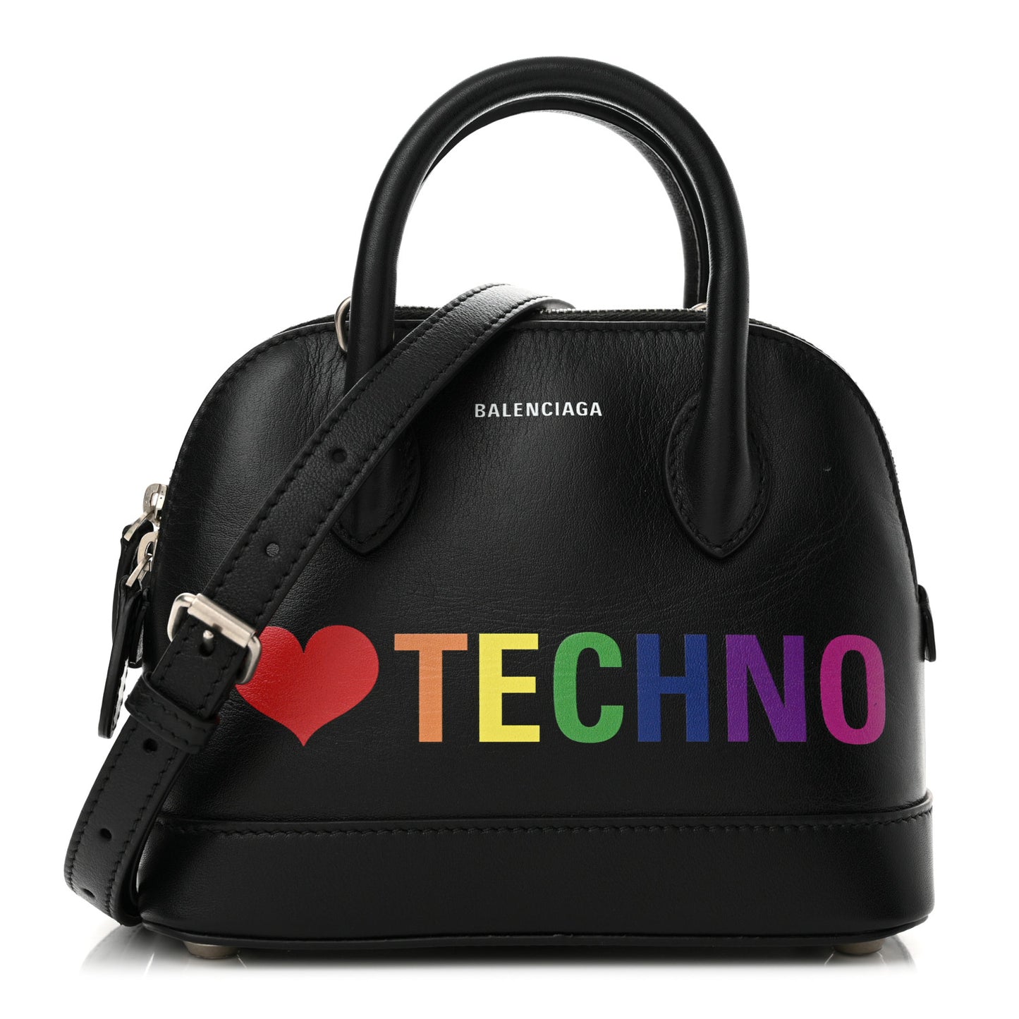 Calfskin I Love Techno XXS Ville Top Handle Bag Black Multicolor