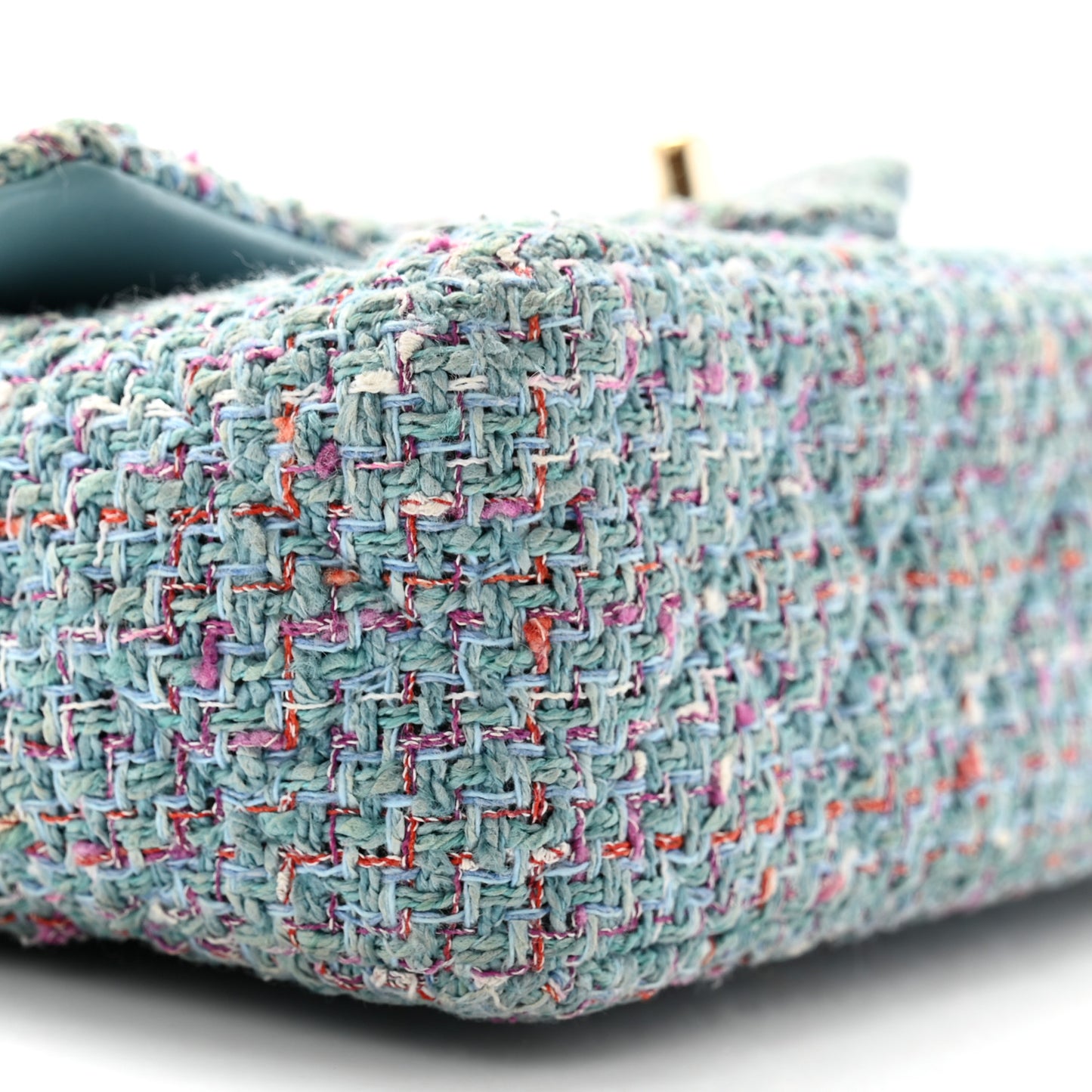 Tweed Quilted Mini Rectangular Flap Turquoise Purple White Red