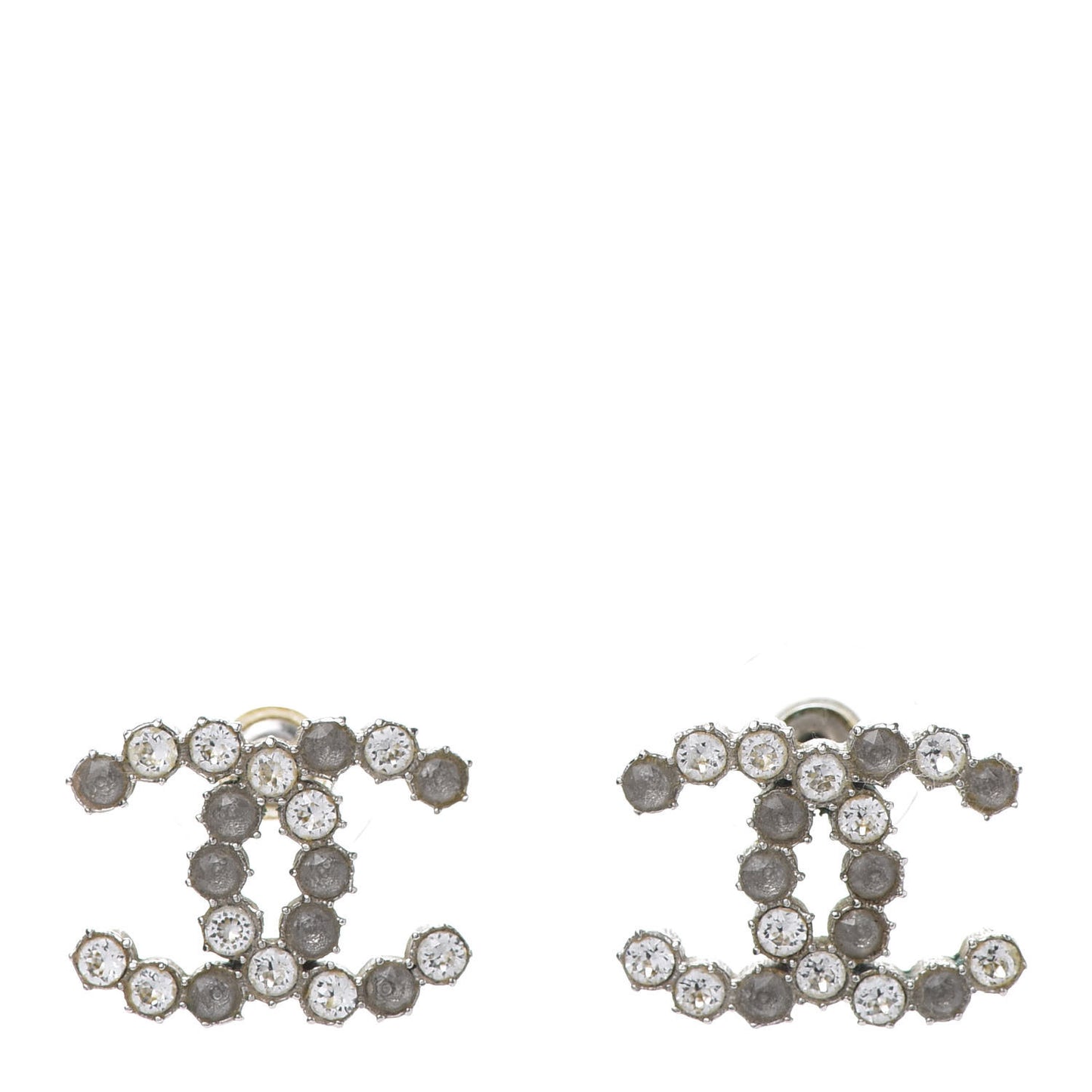 Crystal CC Earrings Grey Silver