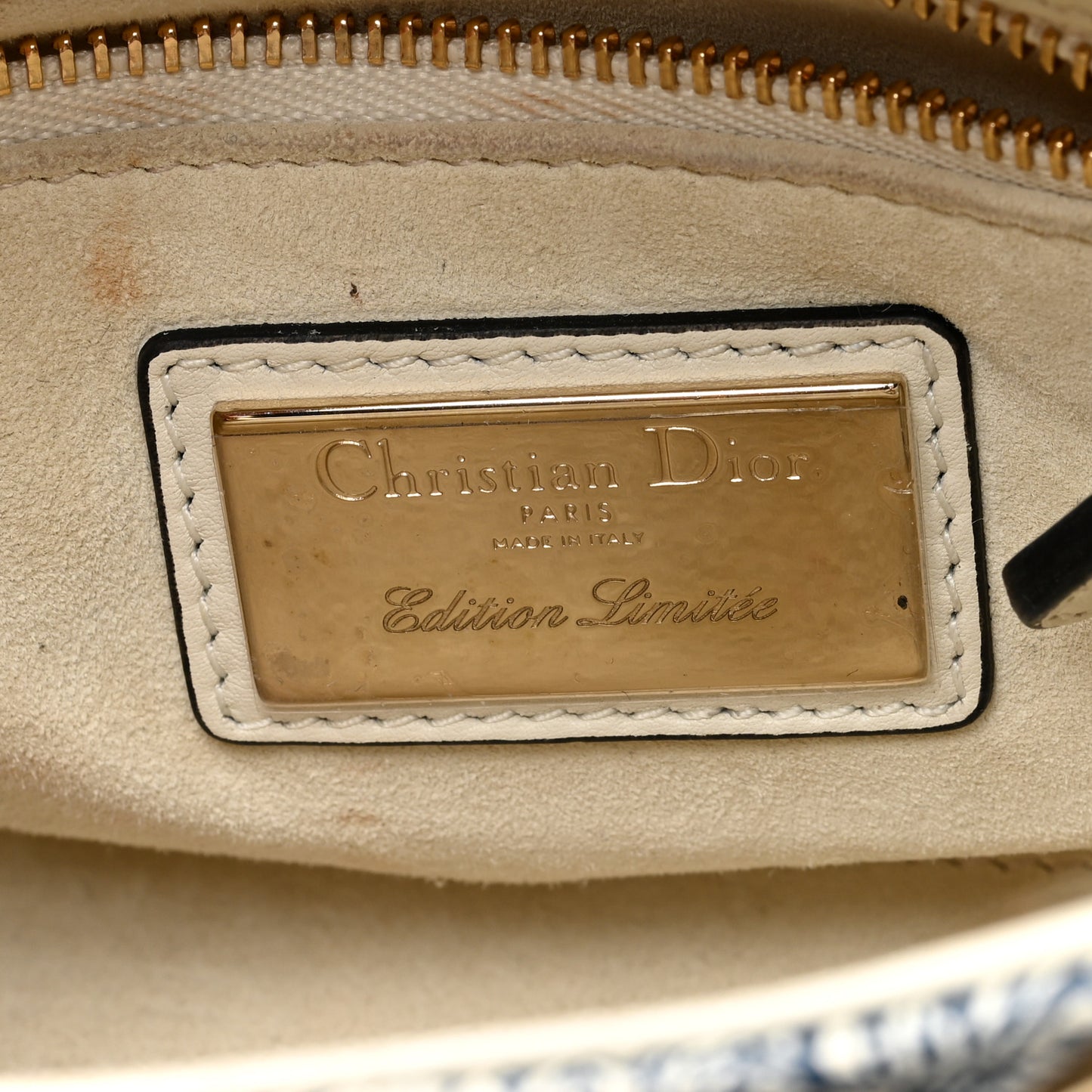Calfskin Toile de Jouy Mini Lady Dior Blue
