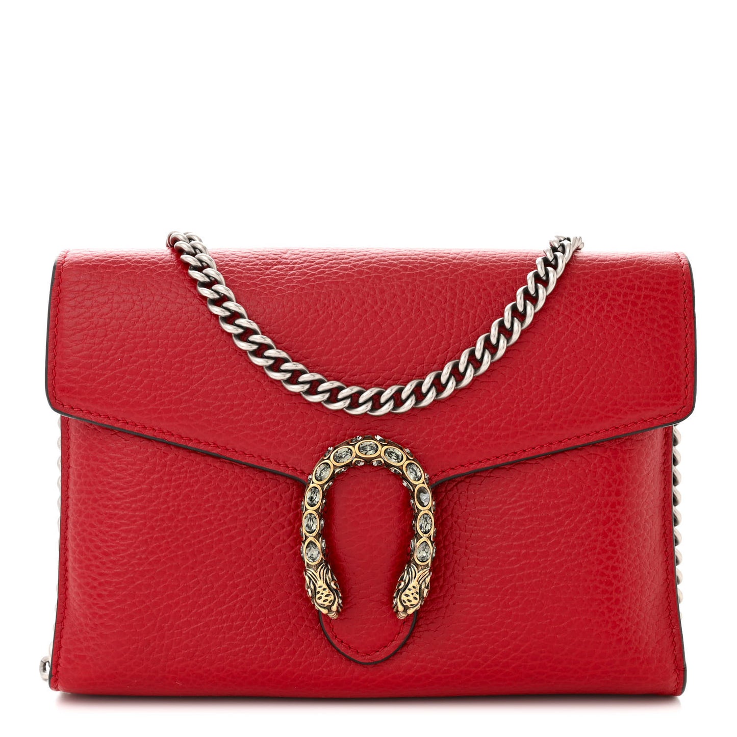 Calfskin Mini Dionysus Chain Wallet Hibiscus Red