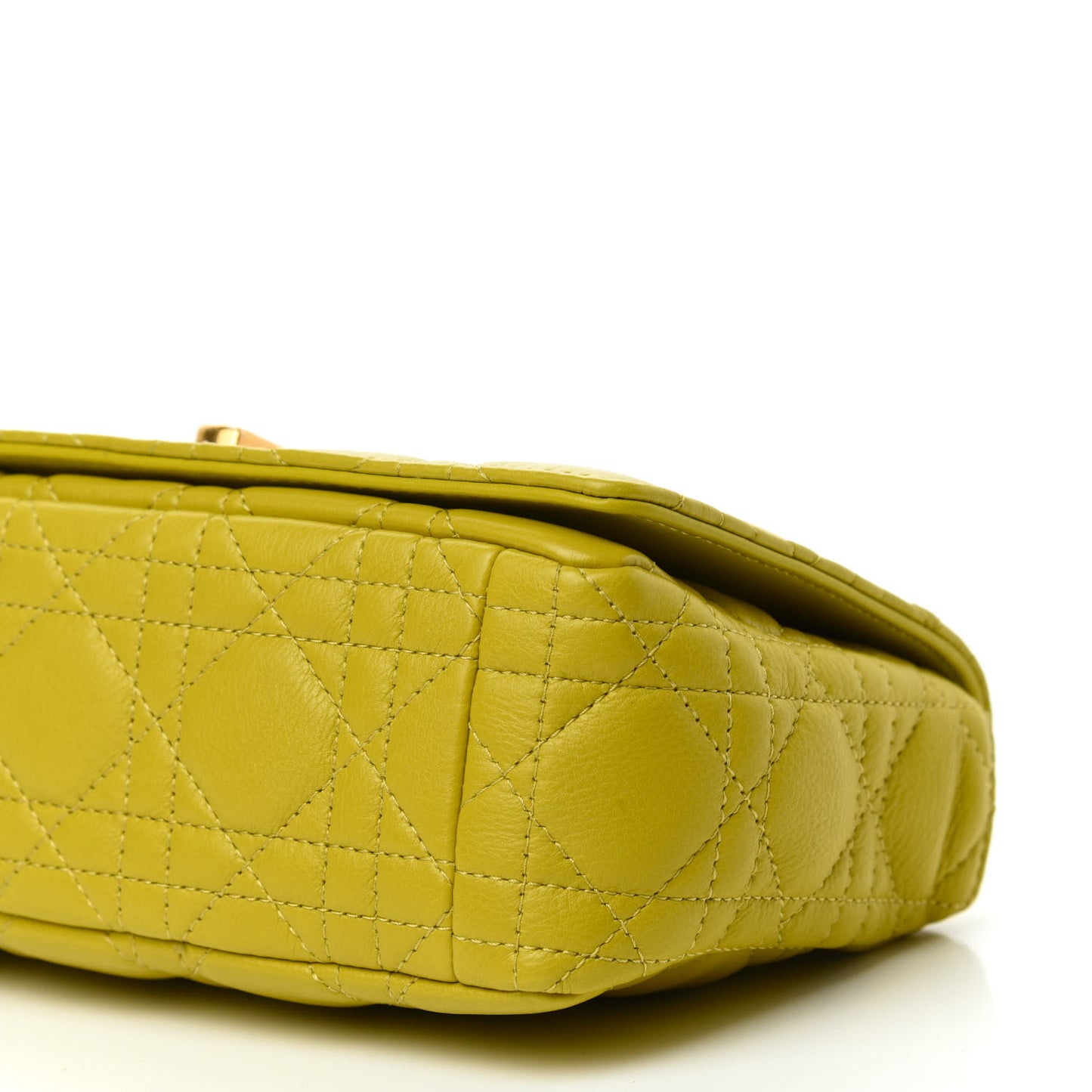 Calfskin Cannage Small Caro Bag Lime