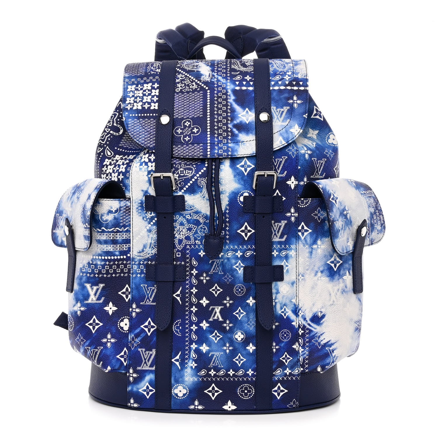 louis vuitton backpack bag charm navy monogram canvas Louis Vuitton Cowhide Monogram Bandana Christopher MM Backpack Blue 1349071 – FASHIONPHILE