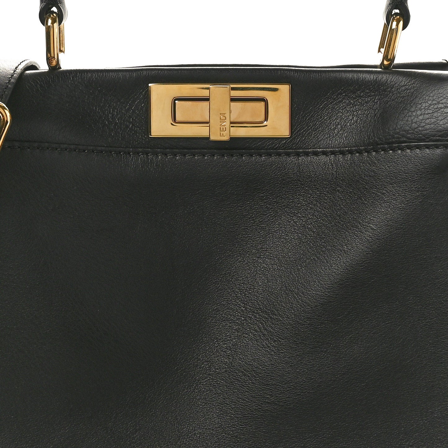Vitello Seta Lace Up Medium Peekaboo Iconic Satchel Black