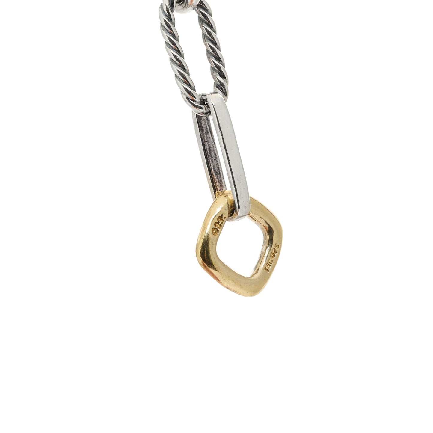 Sterling Silver 18K Yellow Gold Figaro Chain Link Necklace