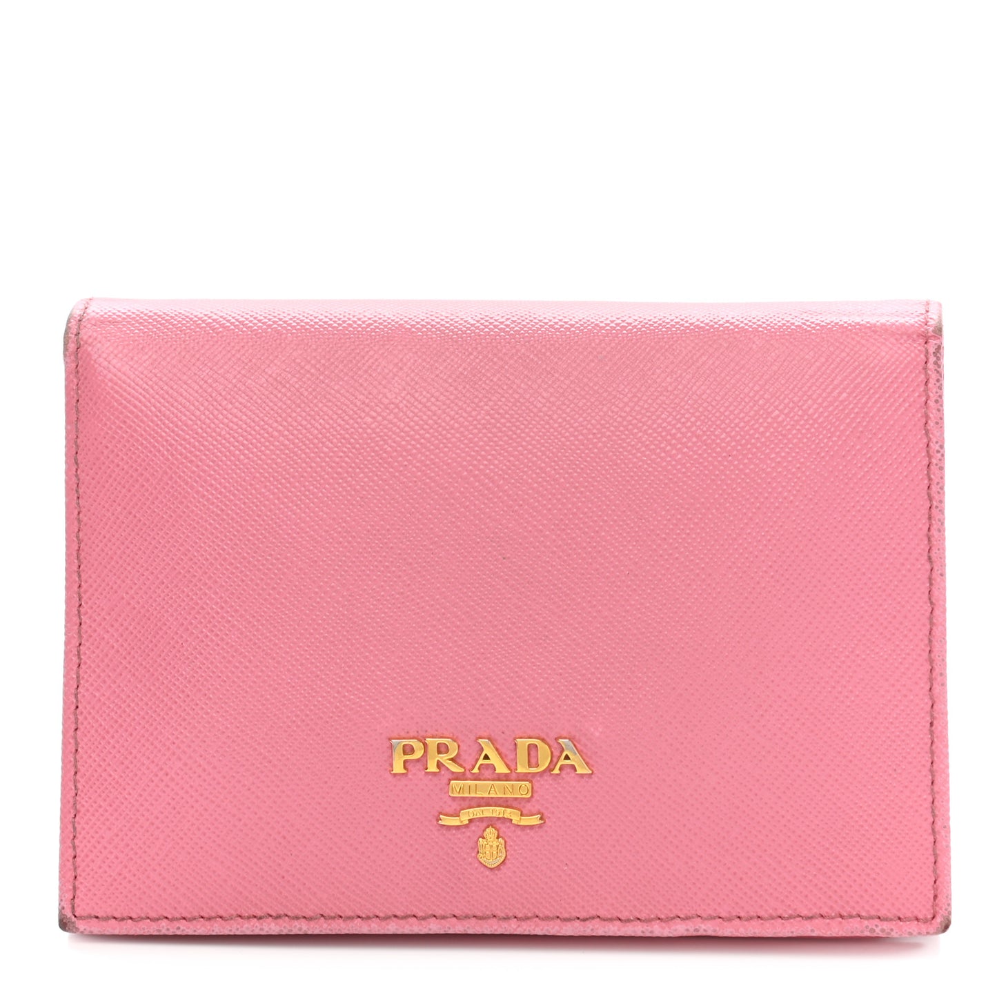 Saffiano Metal Compact Snap Bi-Fold Wallet Petalo