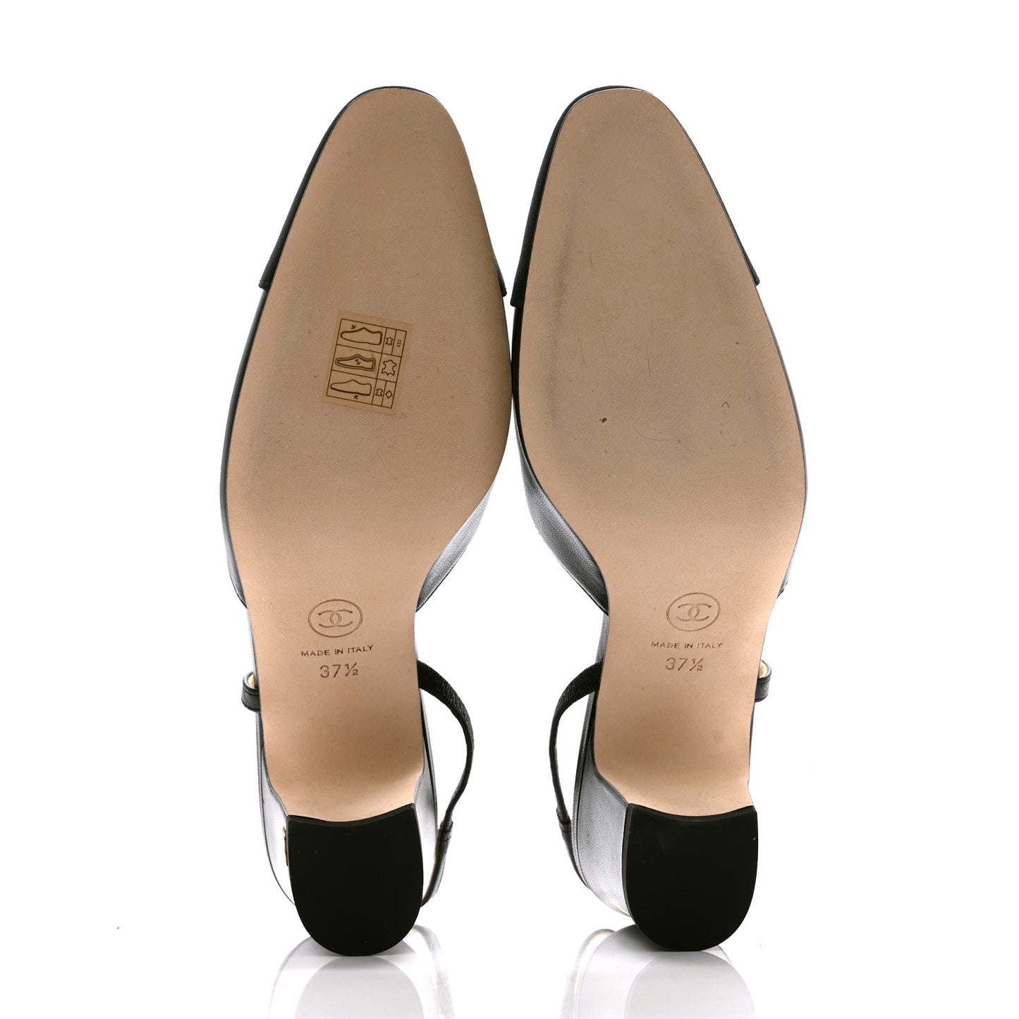 Goatskin Grosgrain Cap Toe CC Slingback Pumps 37.5 Black