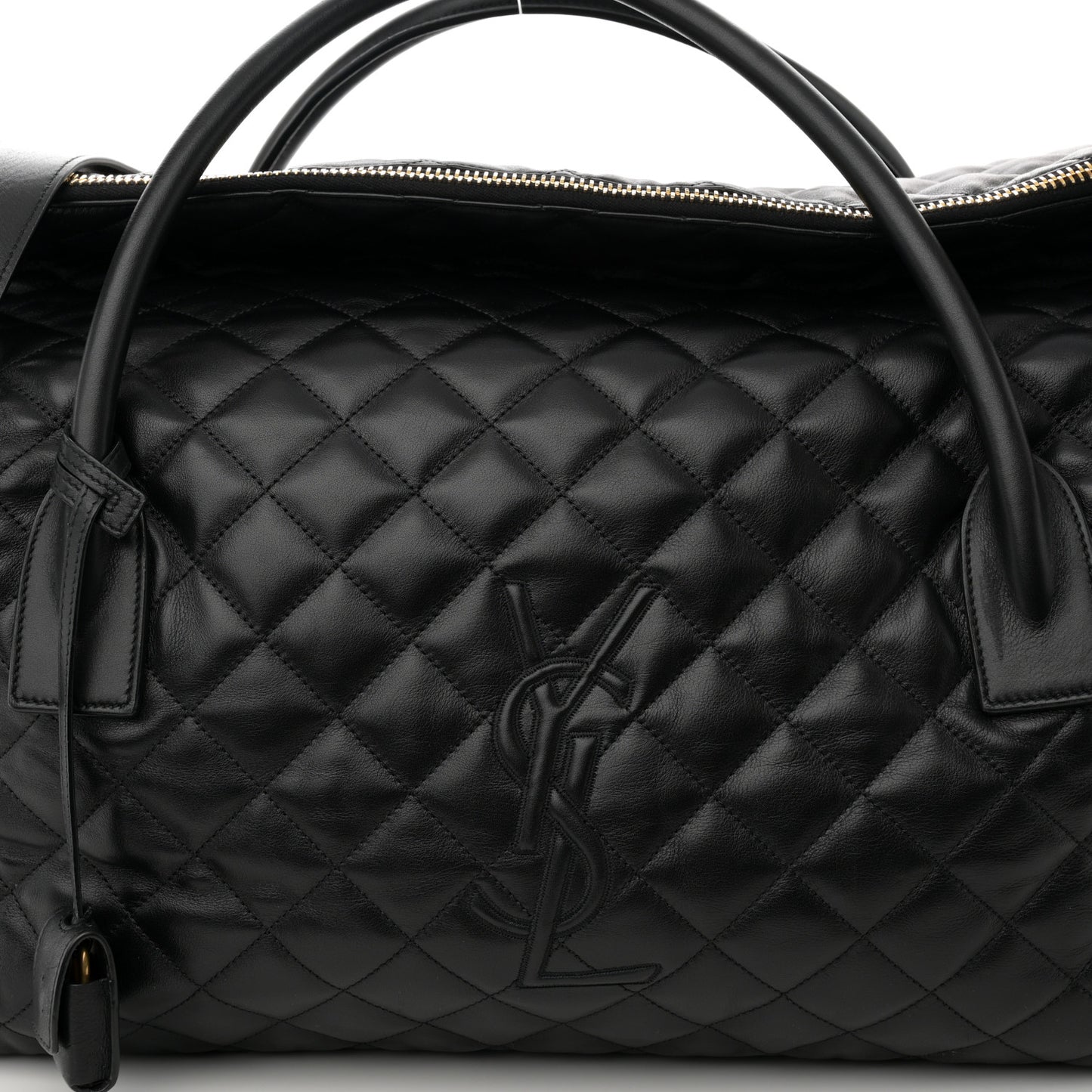 Calfskin Quilted ES Giant Travel Bag Black