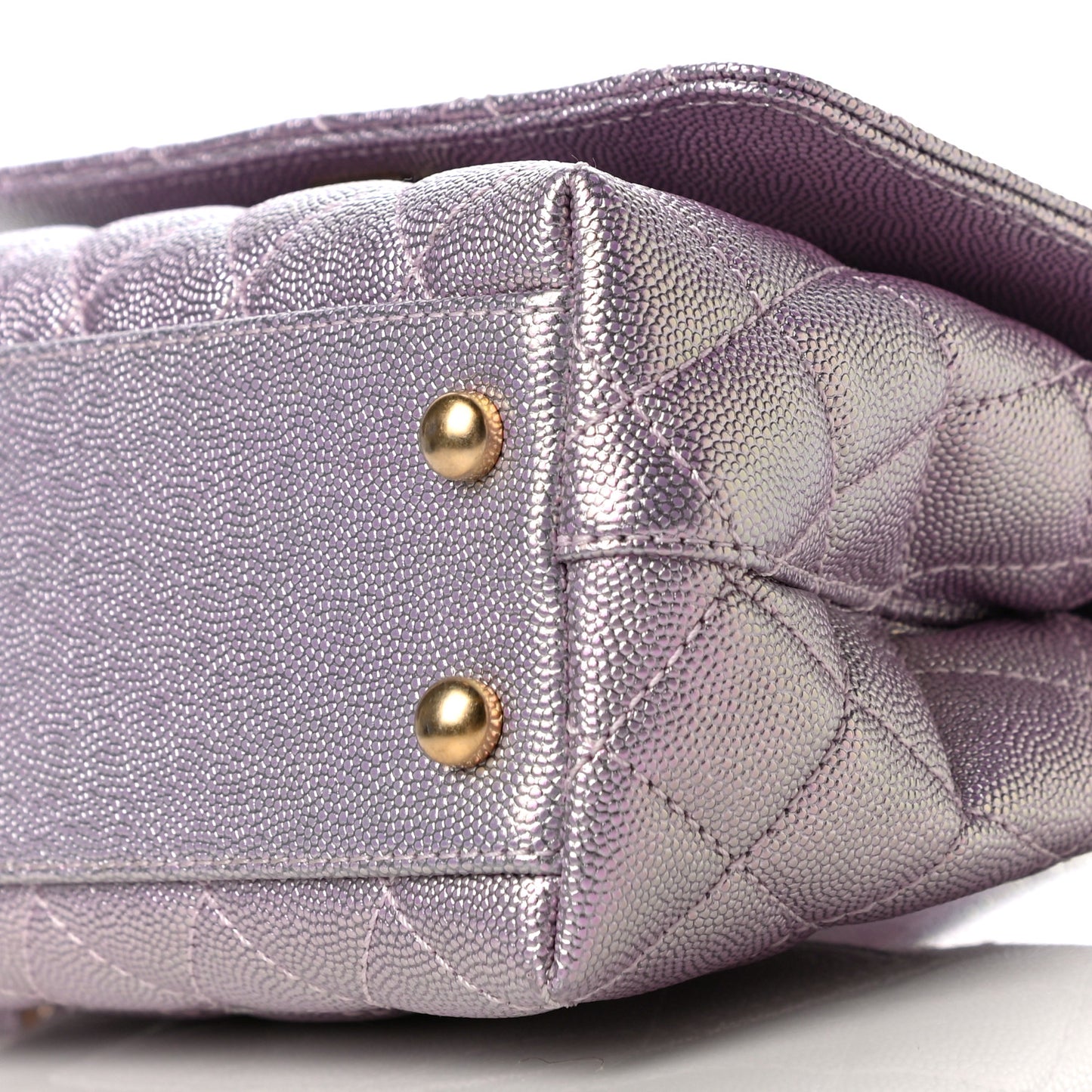 Metallic Caviar Quilted Extra Mini Coco Handle Flap Light Pink