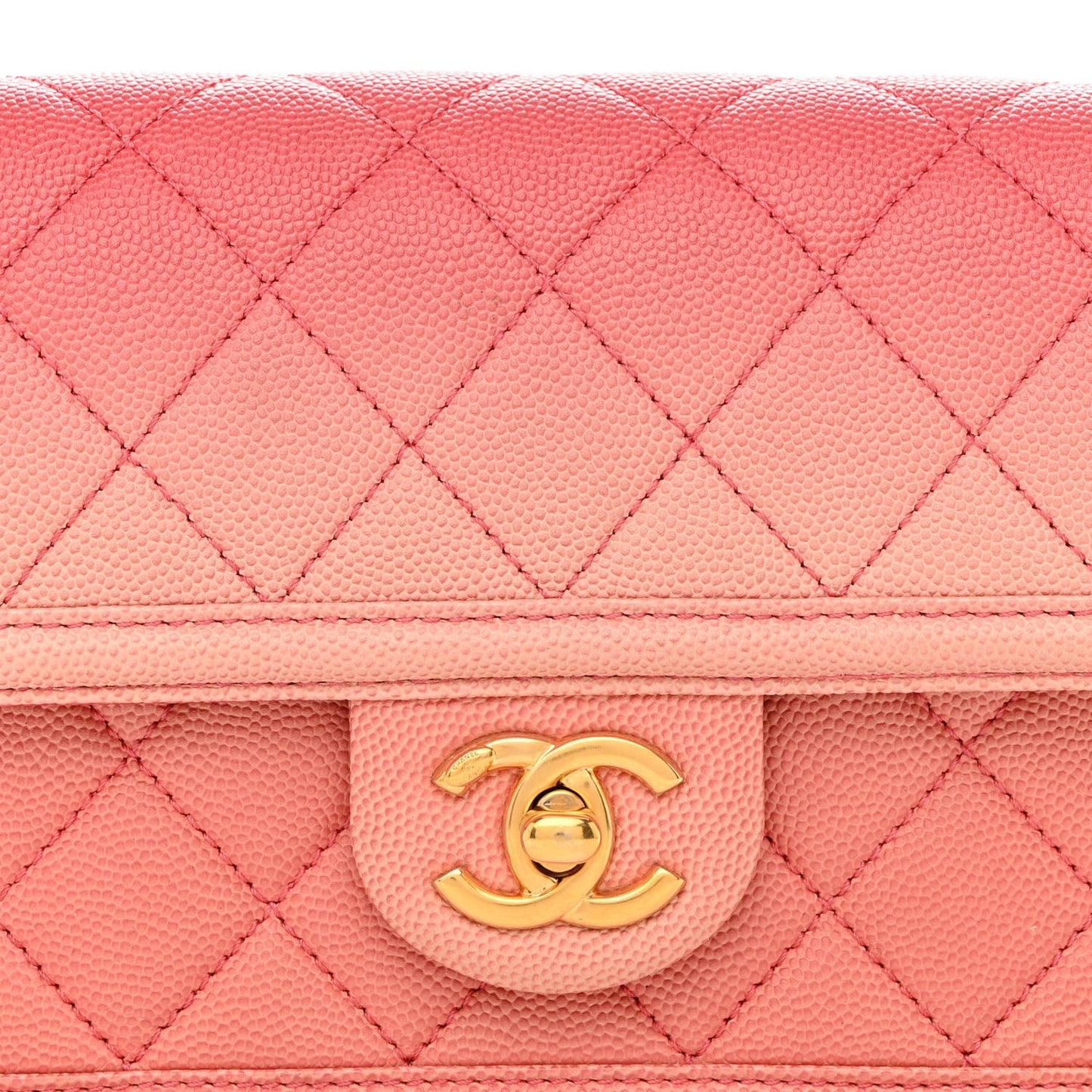 Caviar Quilted Sunset On The Sea Waist Bag Coral
