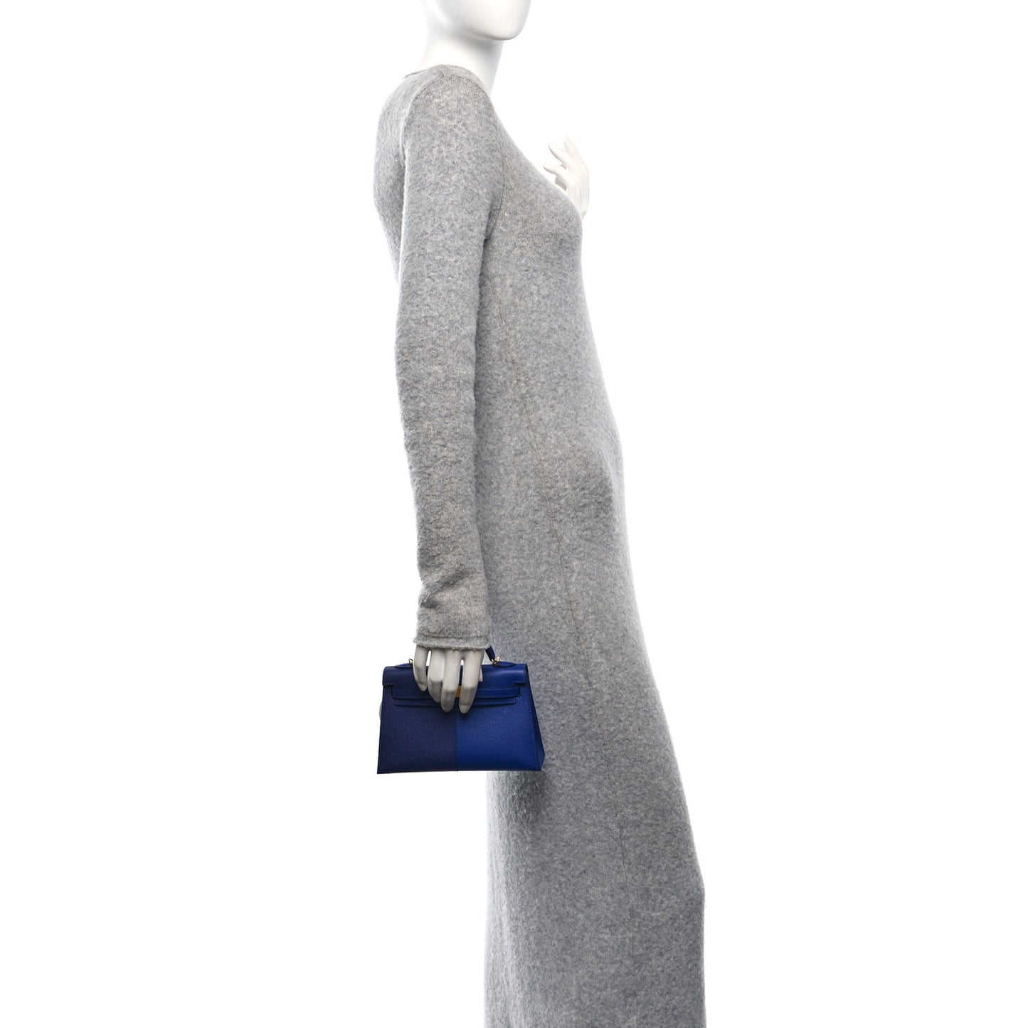 Epsom Casaque Mini Kelly Sellier 20 Bleu Electrique Bleu Encre Gold