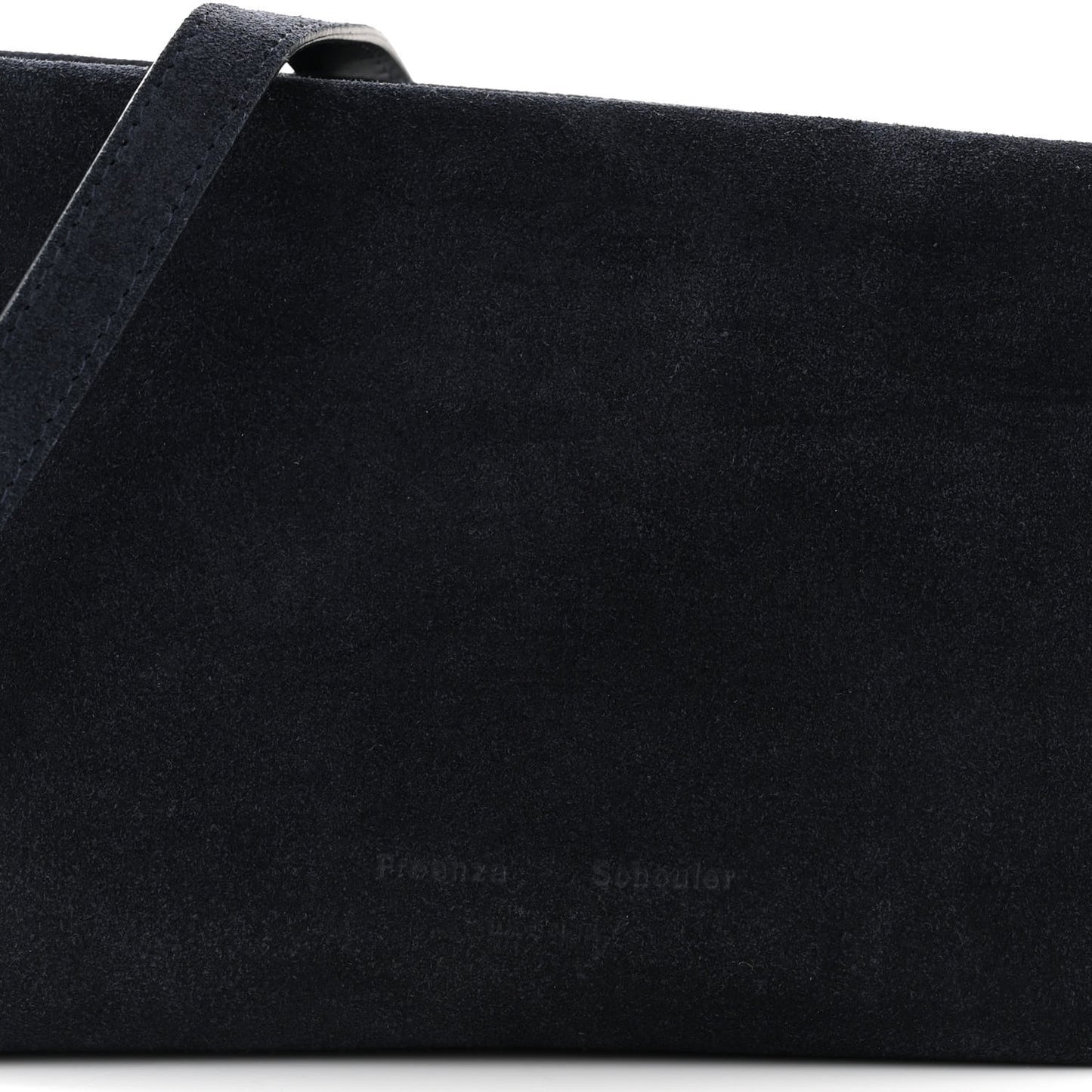 Suede Bond Zip Shoulder Bag Deep Navy