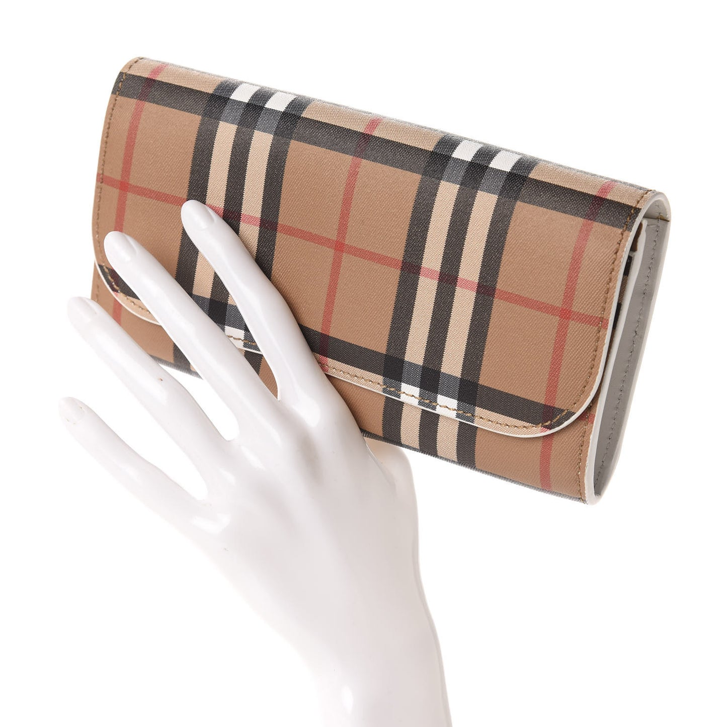 Vintage Check Continental Wallet White