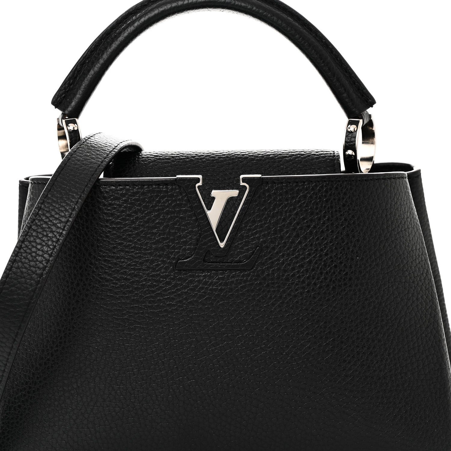 Louis Vuitton Taurillon Capucines BB Black Fuchsia 7 of 9