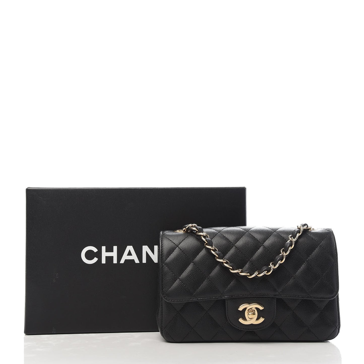 Caviar Quilted Mini Rectangular Flap Black