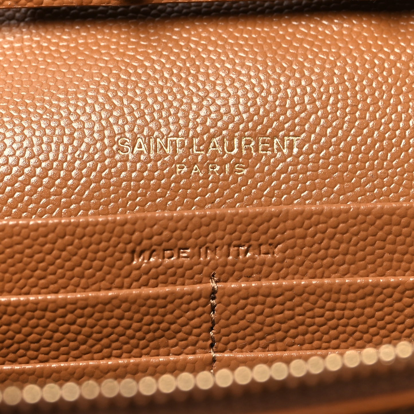 Grain De Poudre Matelasse Chevron Monogram Chain Wallet Natural Dark