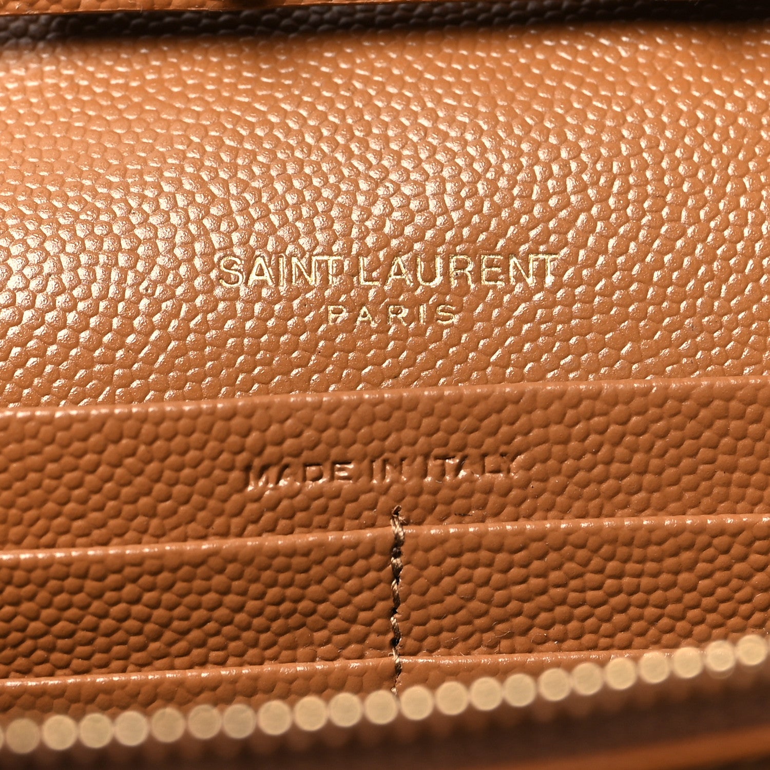 Saint Laurent Grain De Poudre Matelasse Chevron Monogram Chain Wallet Natural Dark 7 of 11