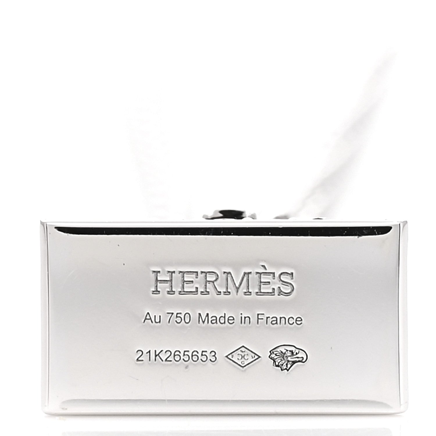 Hermes 18K White Gold Diamond Birkin Amulettes Pendant Necklace 4 of 5