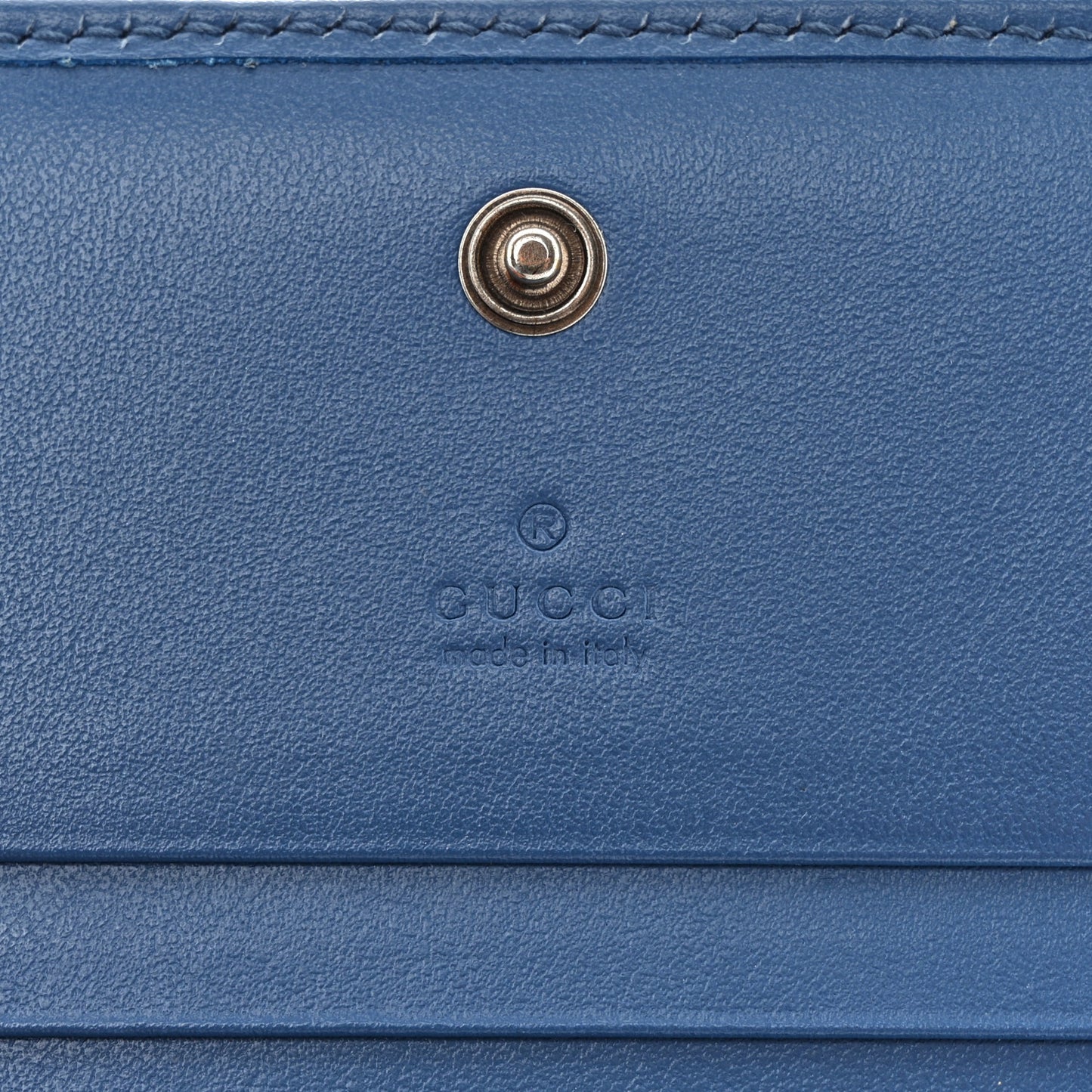 Calfskin Matelasse Aria GG Marmont Card Case Wallet Clear Blue
