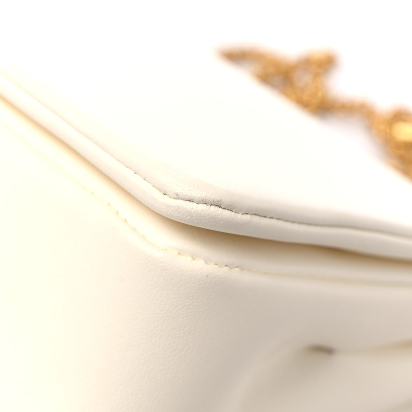 Nappa One Stud Chain Clutch Ivory