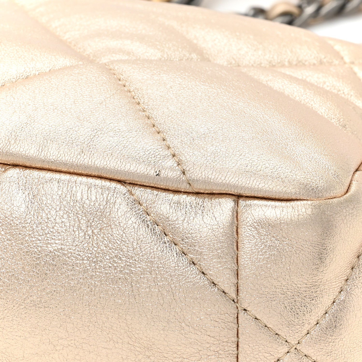 Chanel Metallic Lambskin Quilted Medium Chanel 19 Flap Gold 13 of 14