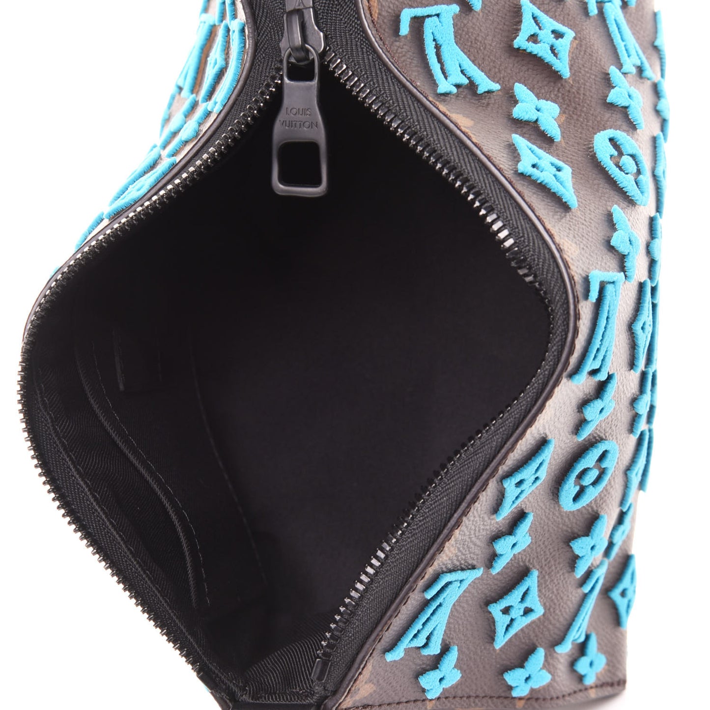 Monogram Tuffetage Triangle Messenger Turquoise