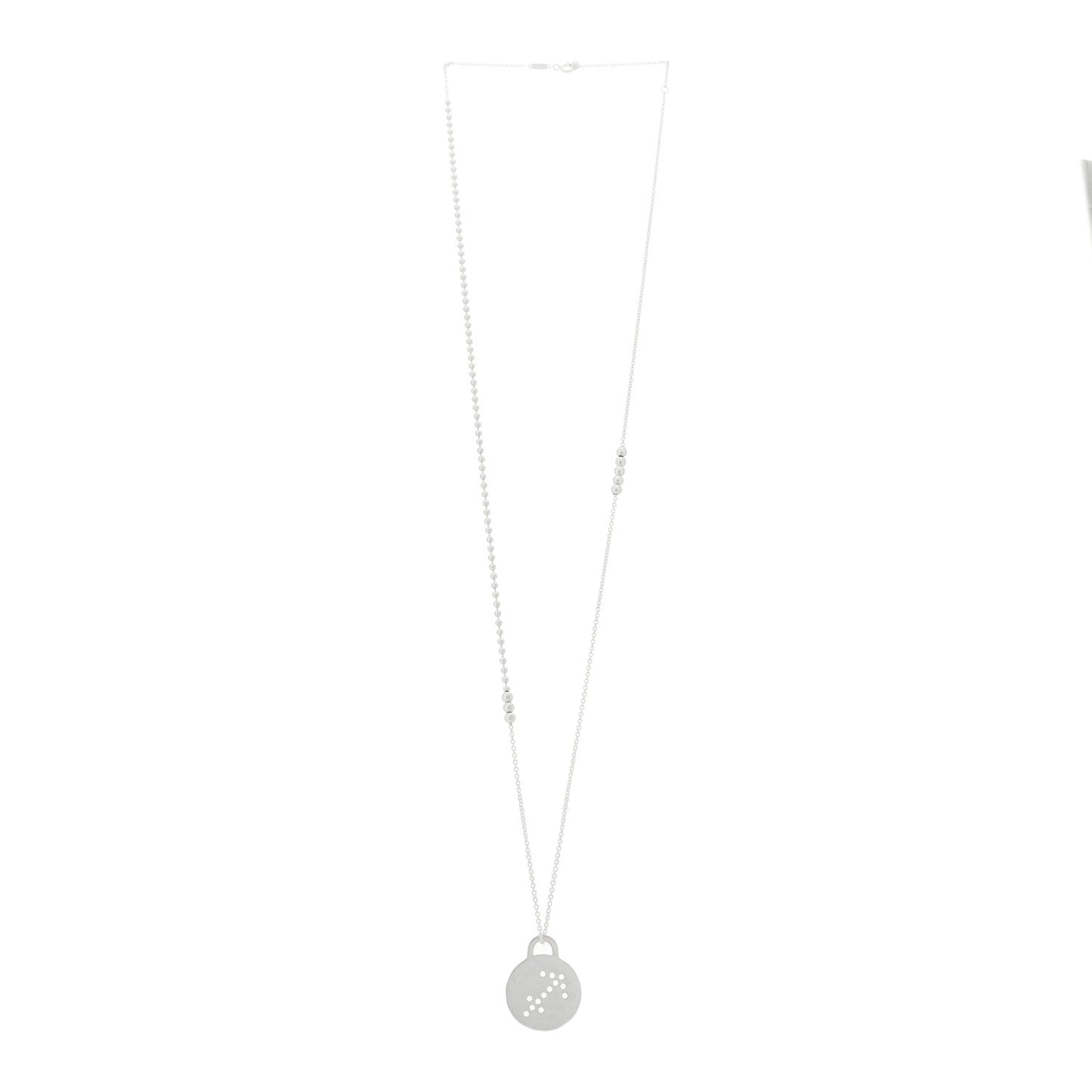 Sterling Silver Return to Tiffany Zodiac Sagittarius Round Tag Pendant Necklace