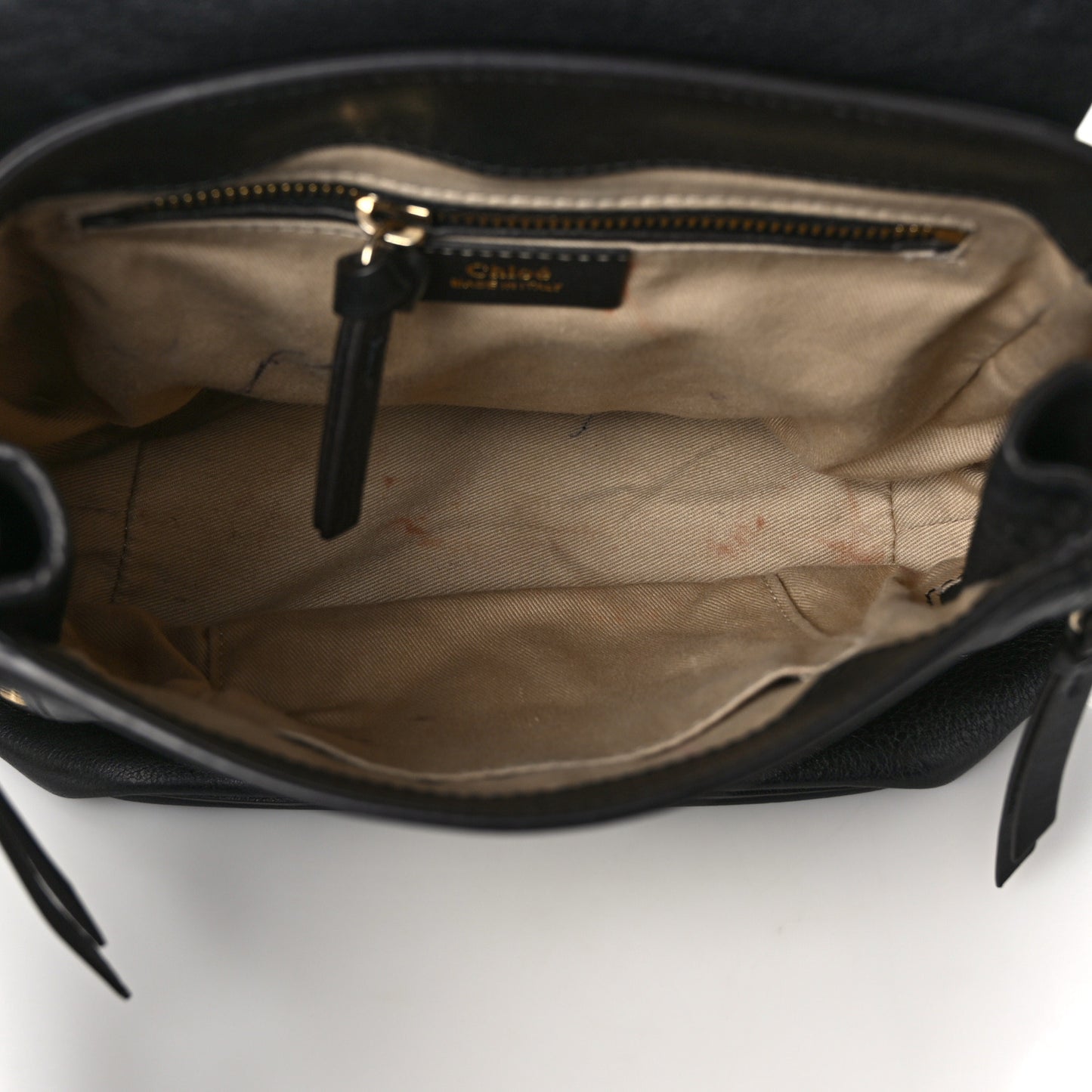 Suede Calfskin Small Faye Backpack Black
