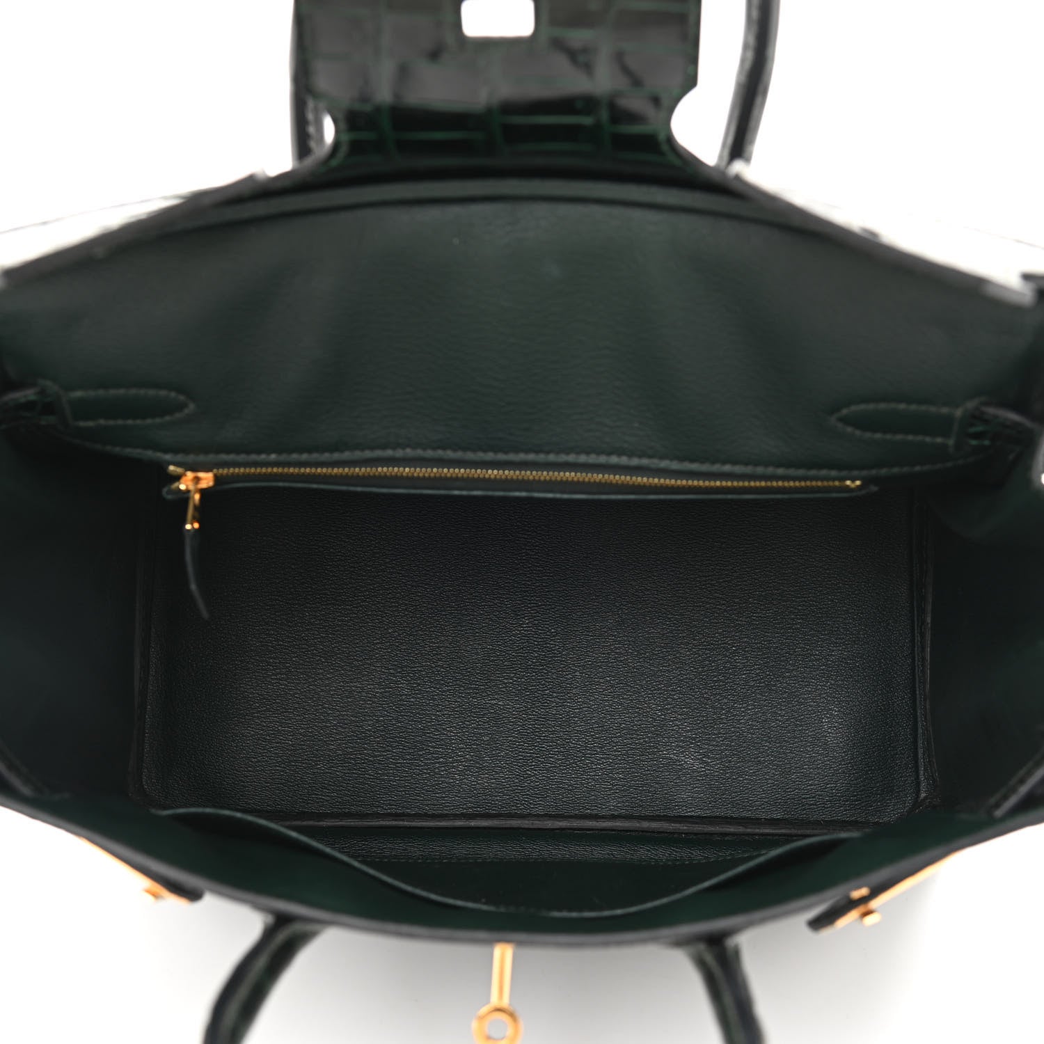 Hermes Shiny Porosus Crocodile Birkin 30 Vert Fonce 5 of 13