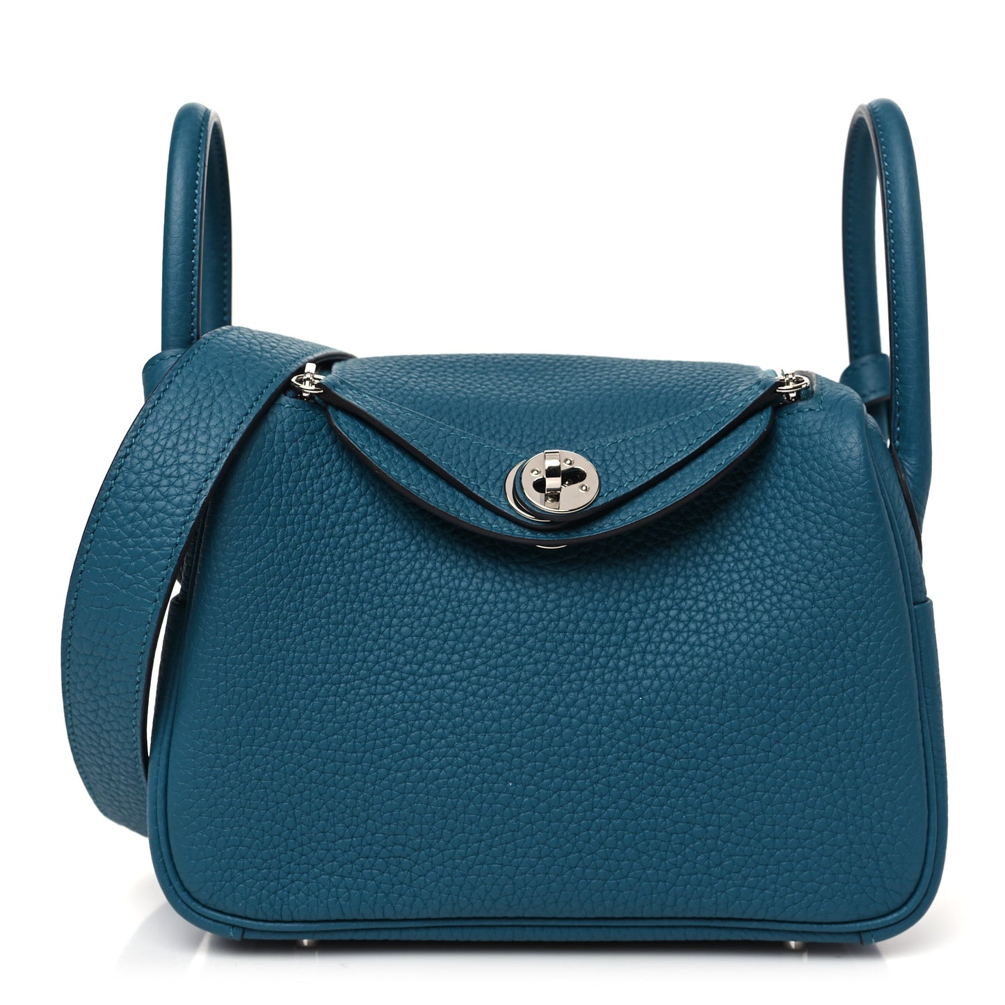 Taurillon Clemence Mini Lindy 20 Vert Bosphore