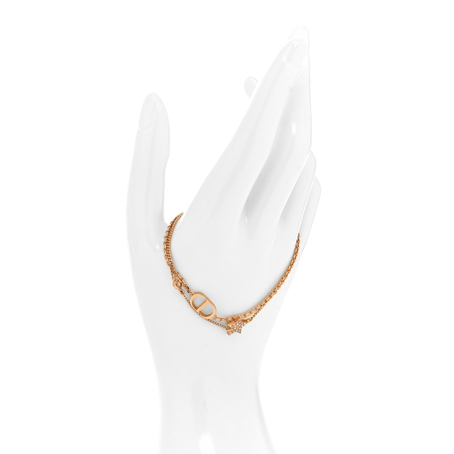 Crystal Metal Petit CD Double Bracelet Gold