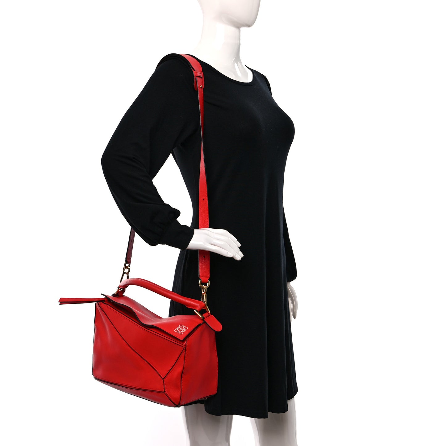 Calfskin Medium Puzzle Bag Scarlet