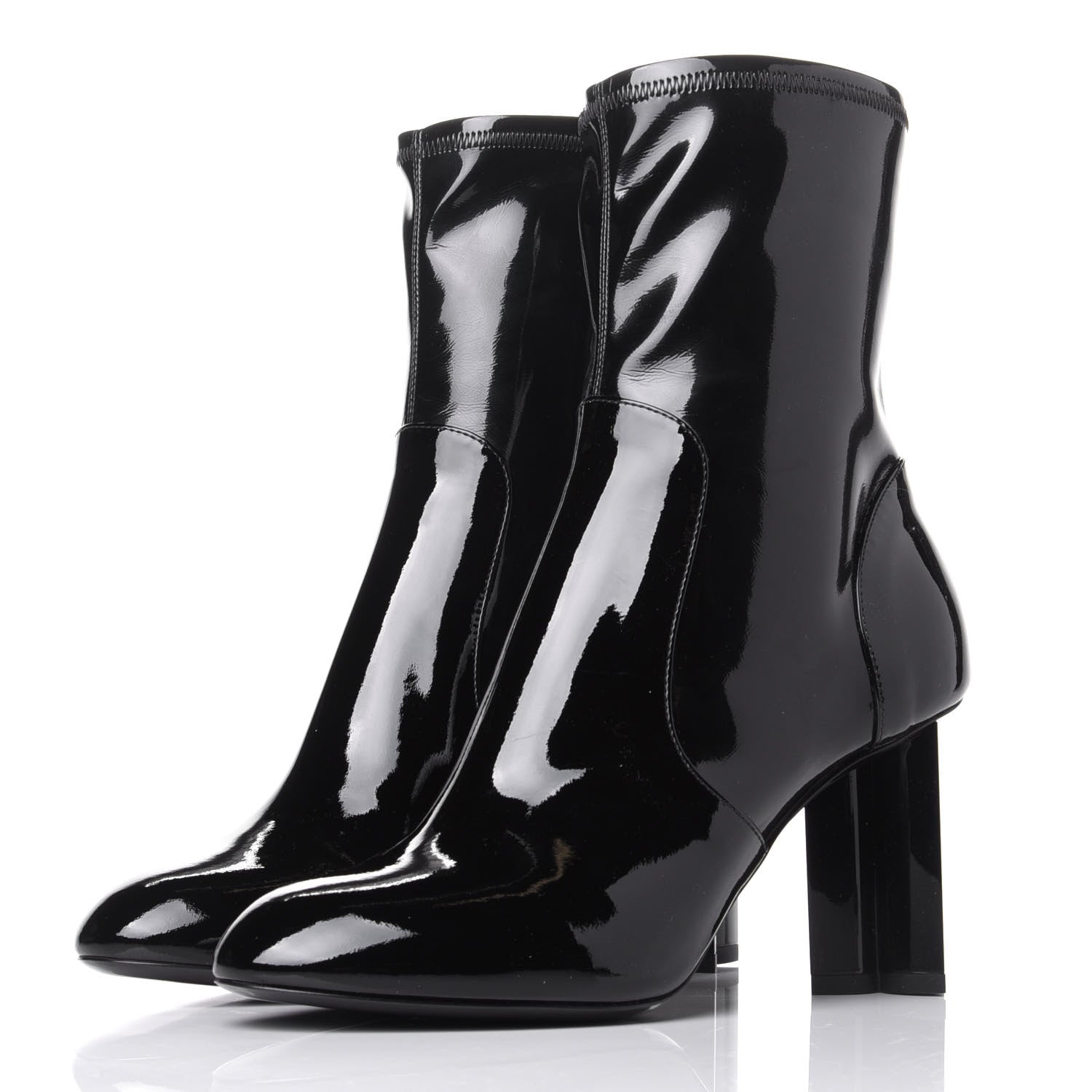 Louis Vuitton Patent Silhouette Ankle Boots 38.5 Black 3 of 10