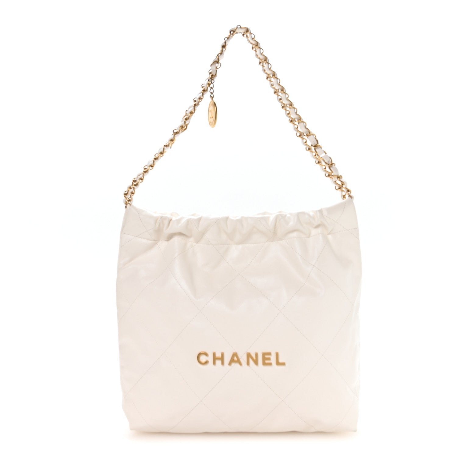 Chanel Shiny Calfskin Quilted Small Chanel 22 White 1875832