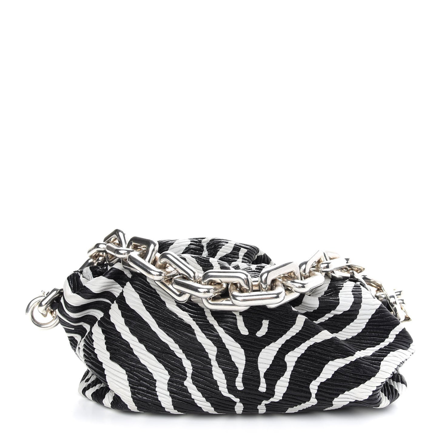 Nappa Zebra Print The Pouch Chain White Black