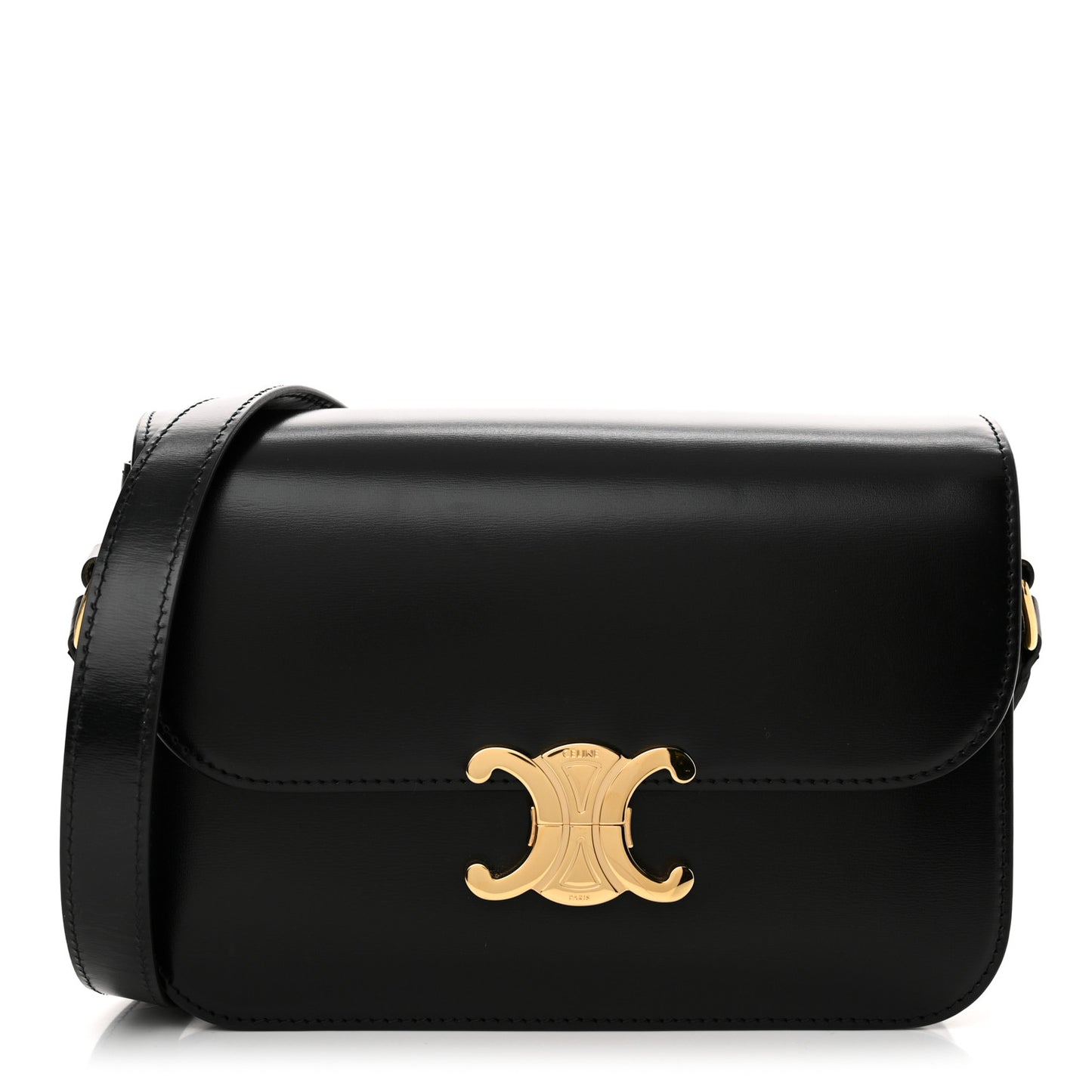 Shiny Calfskin Medium Triomphe Black