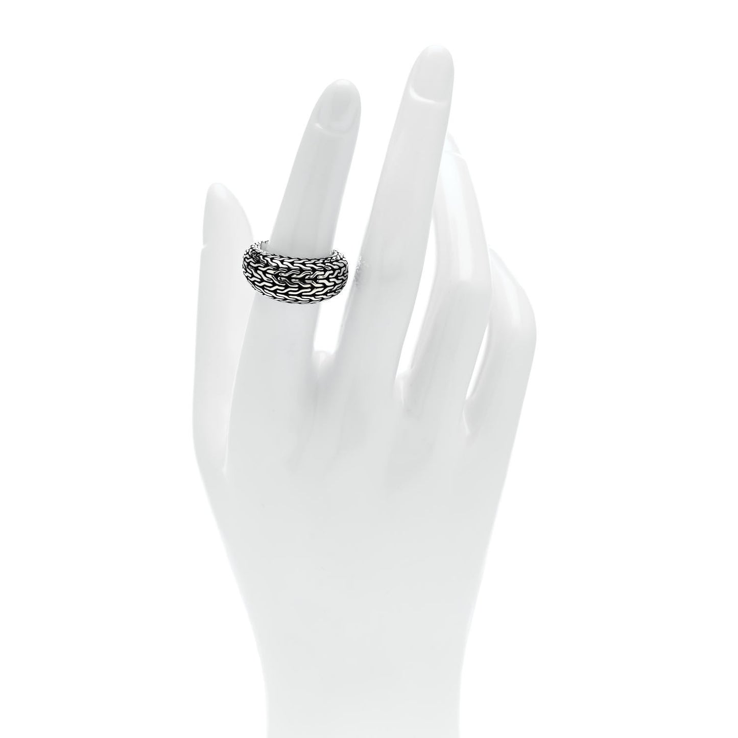 Sterling Silver Classic Chain 11mm Dome Ring 52 6